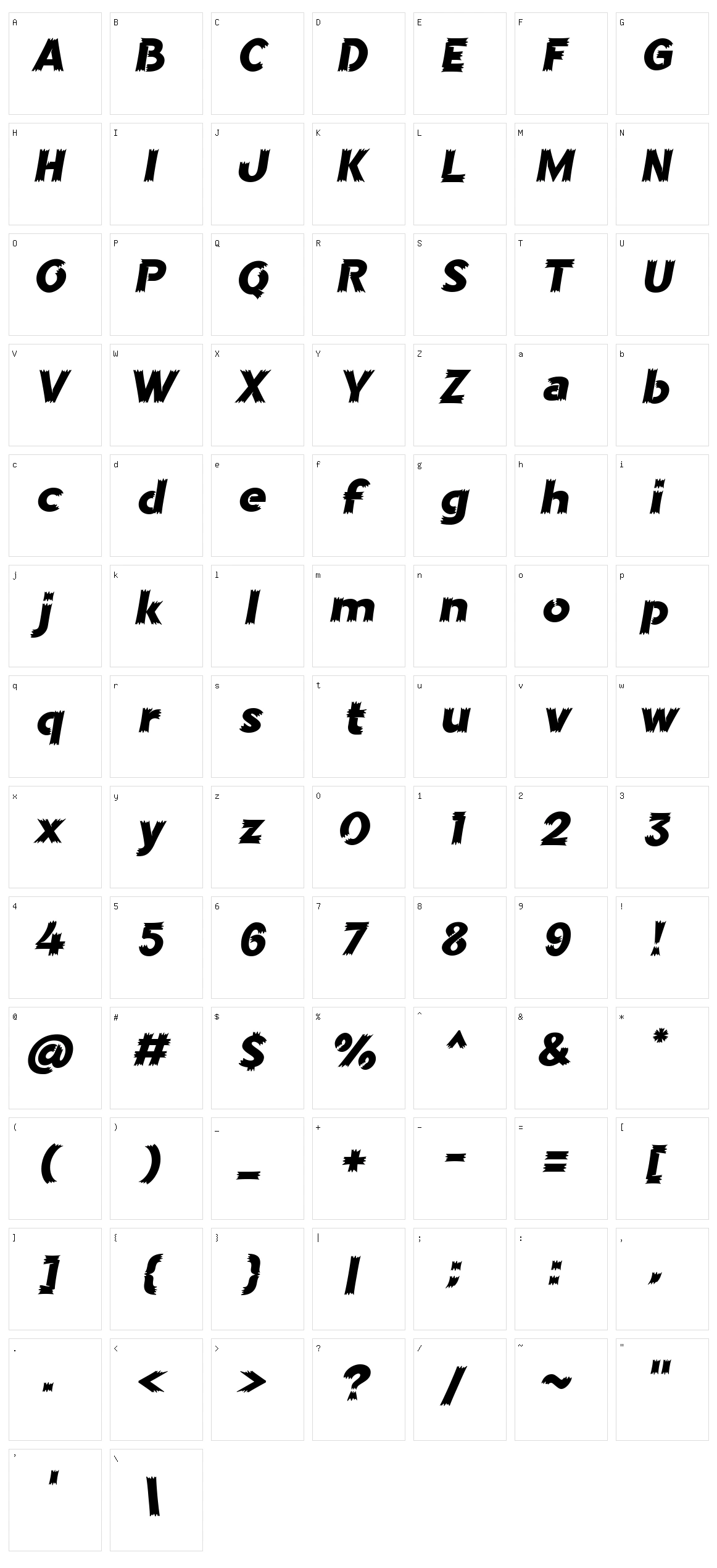 Crotah Character Set