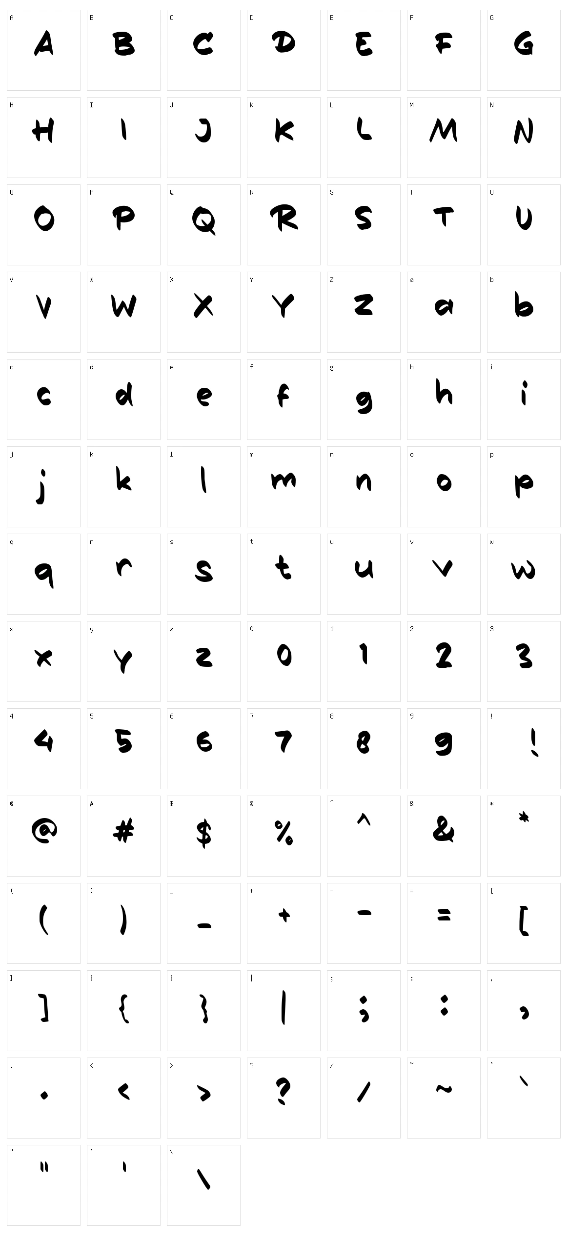 d Damel Character Set