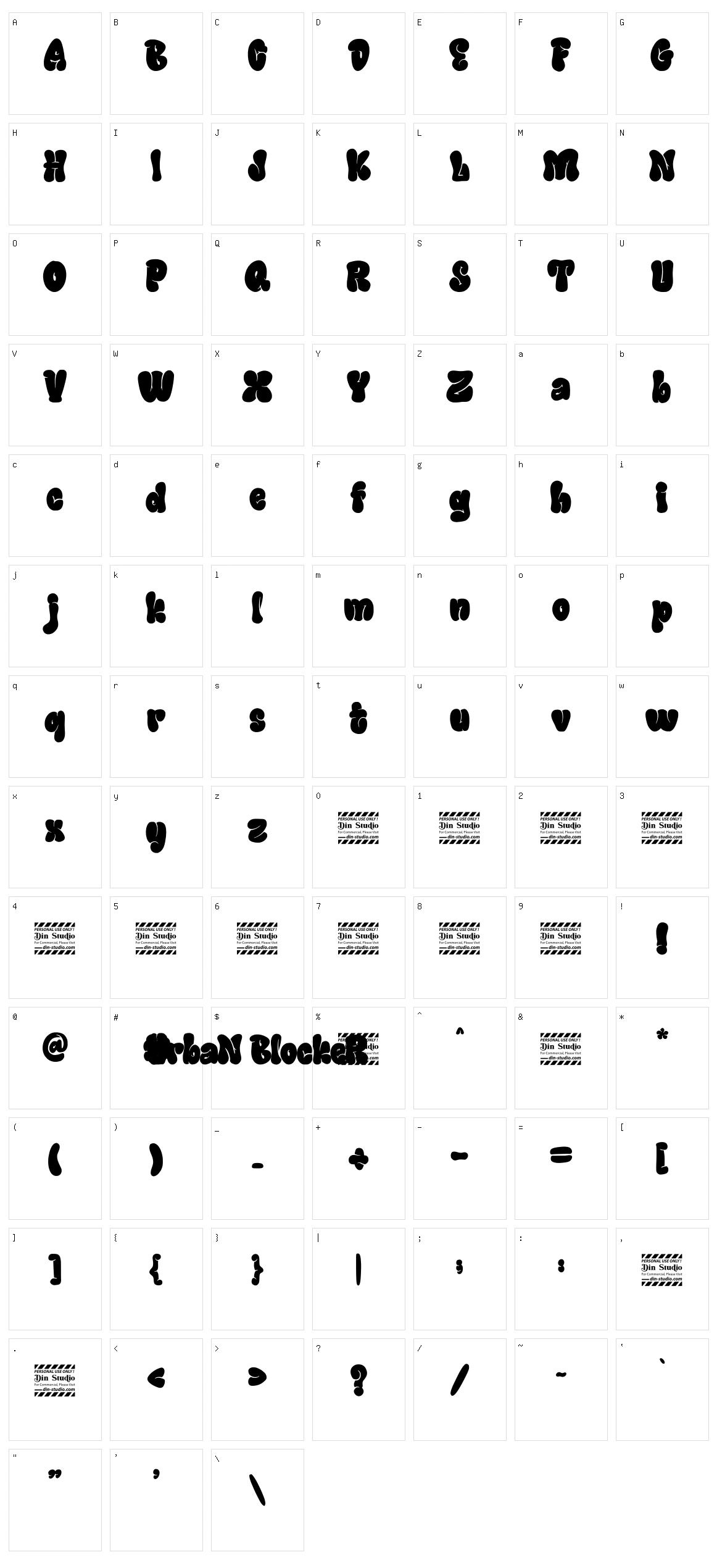 Urban Blocker Character Set