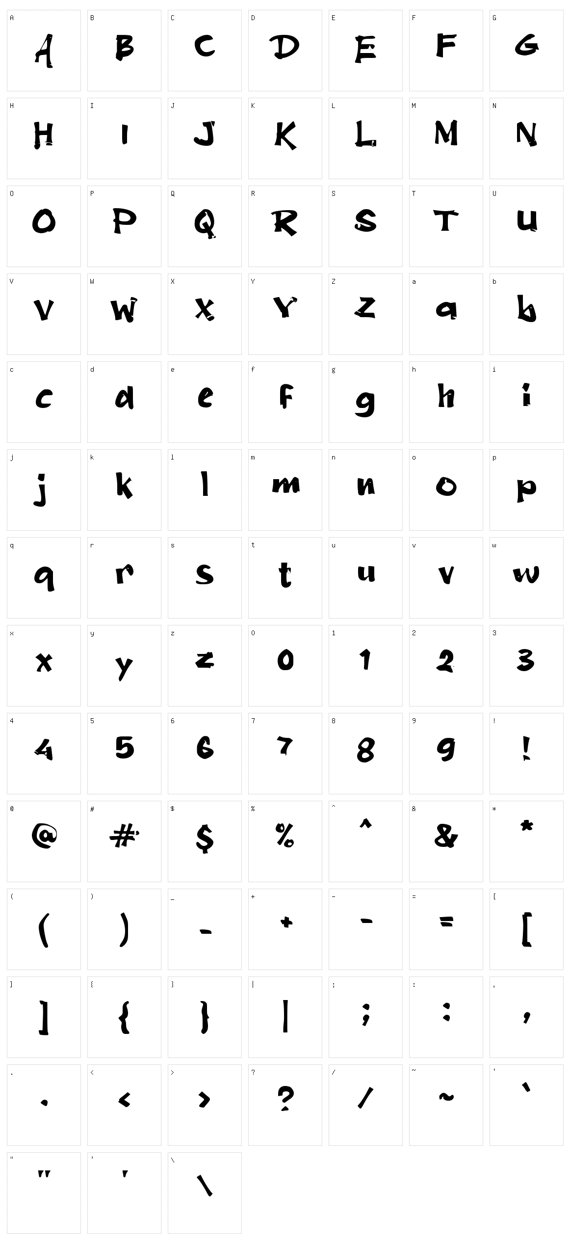 d Dengerin Character Set