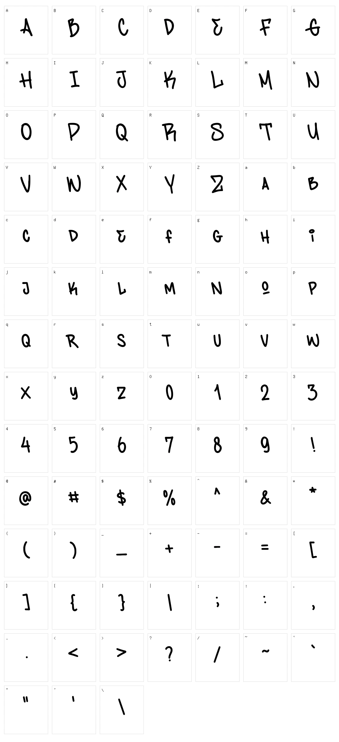 Timegoing Character Set