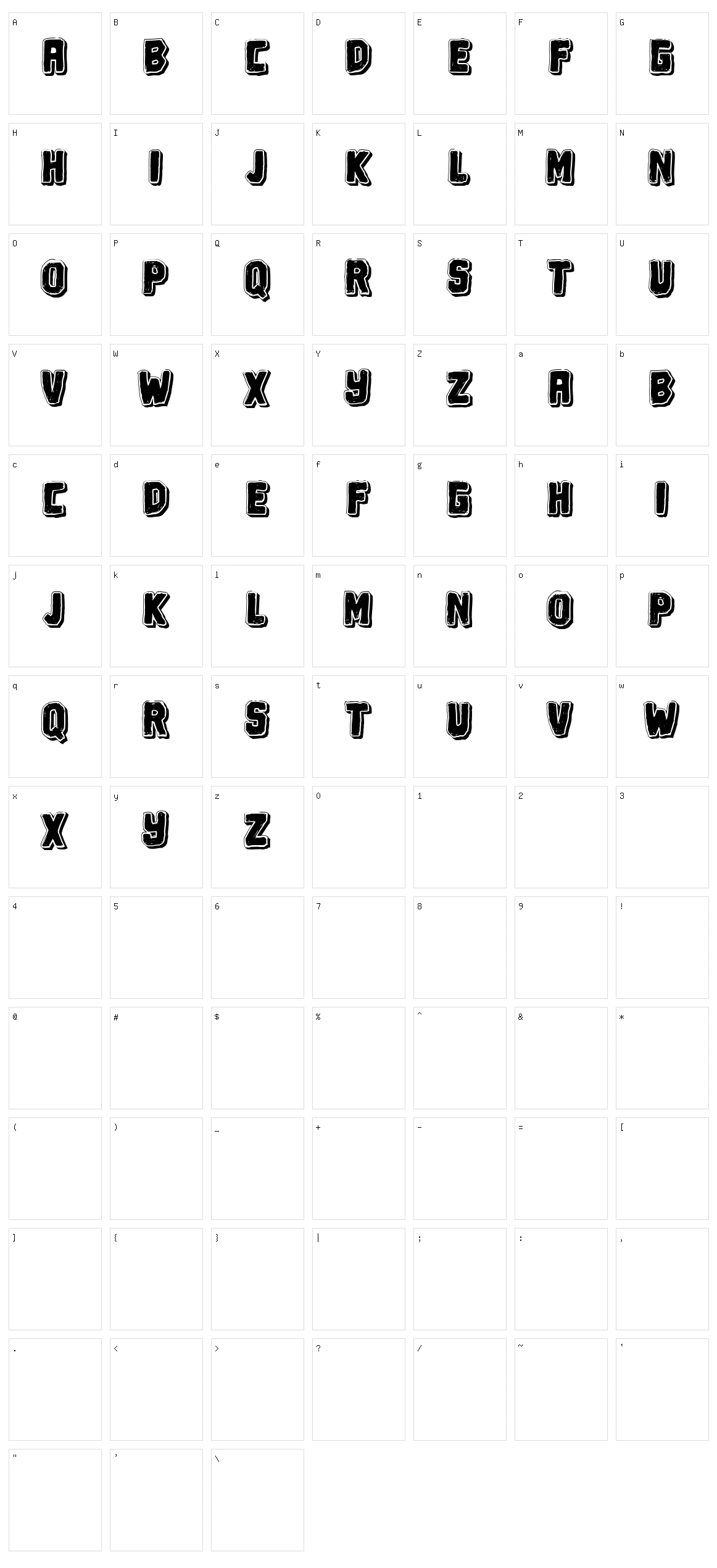 Dirty Brush Character Set