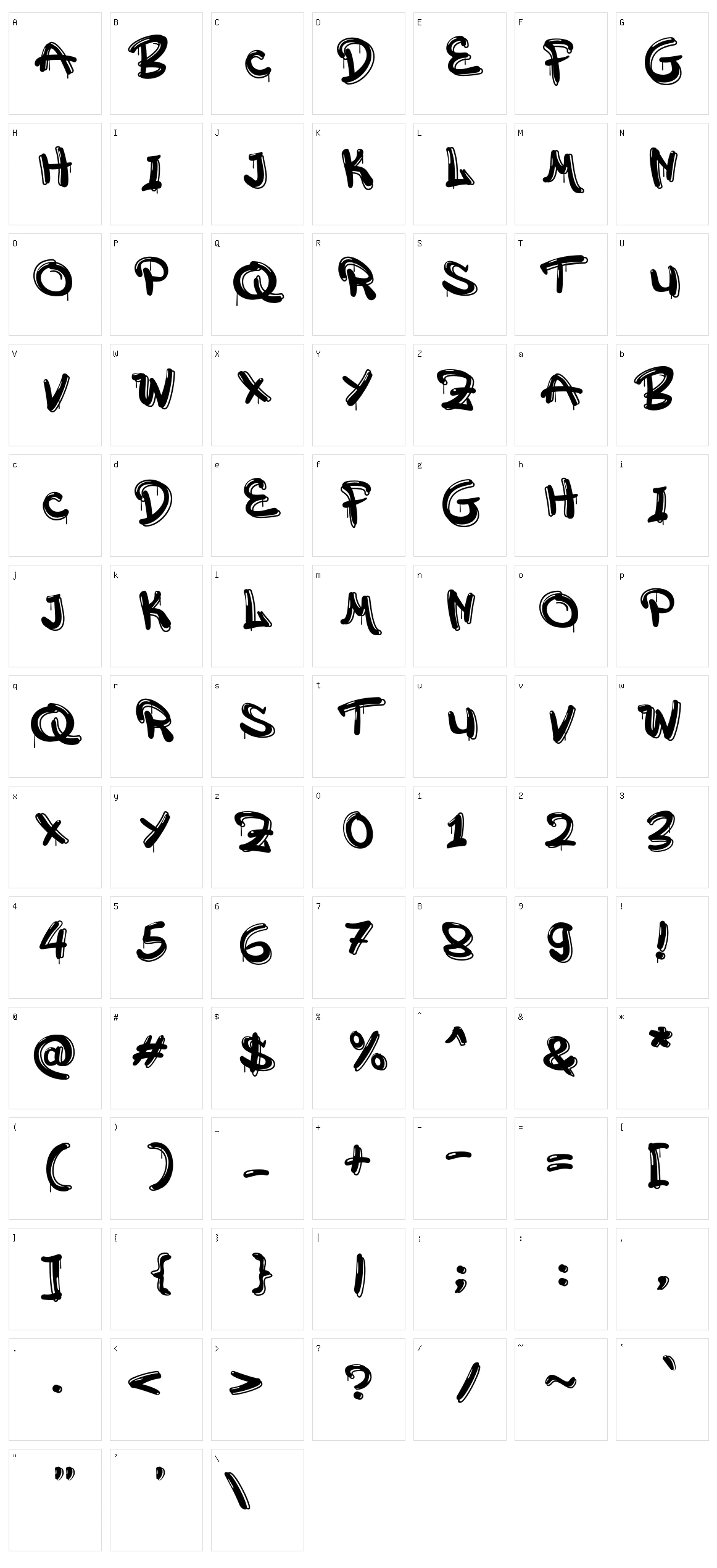 a Attack Graffiti Character Set