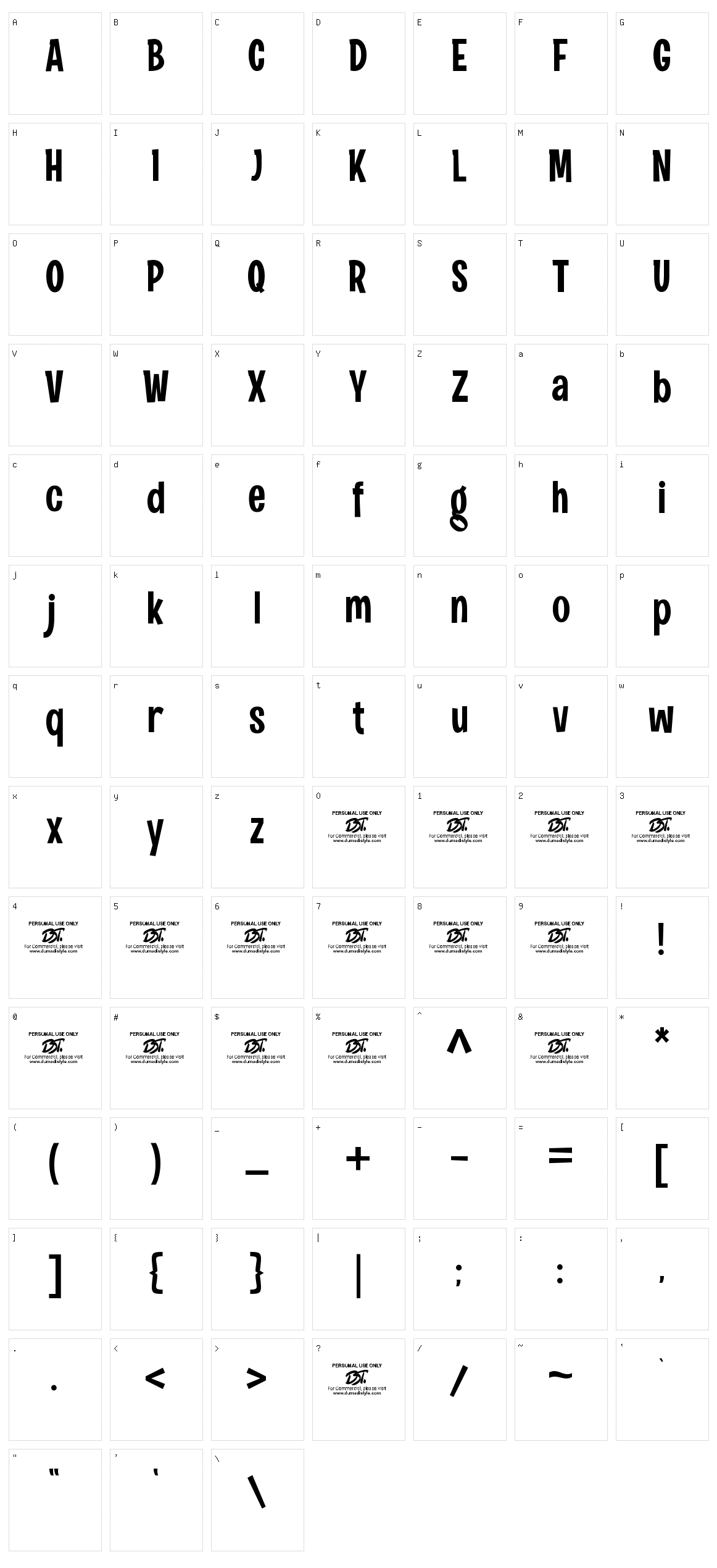 Dumadi Character Set