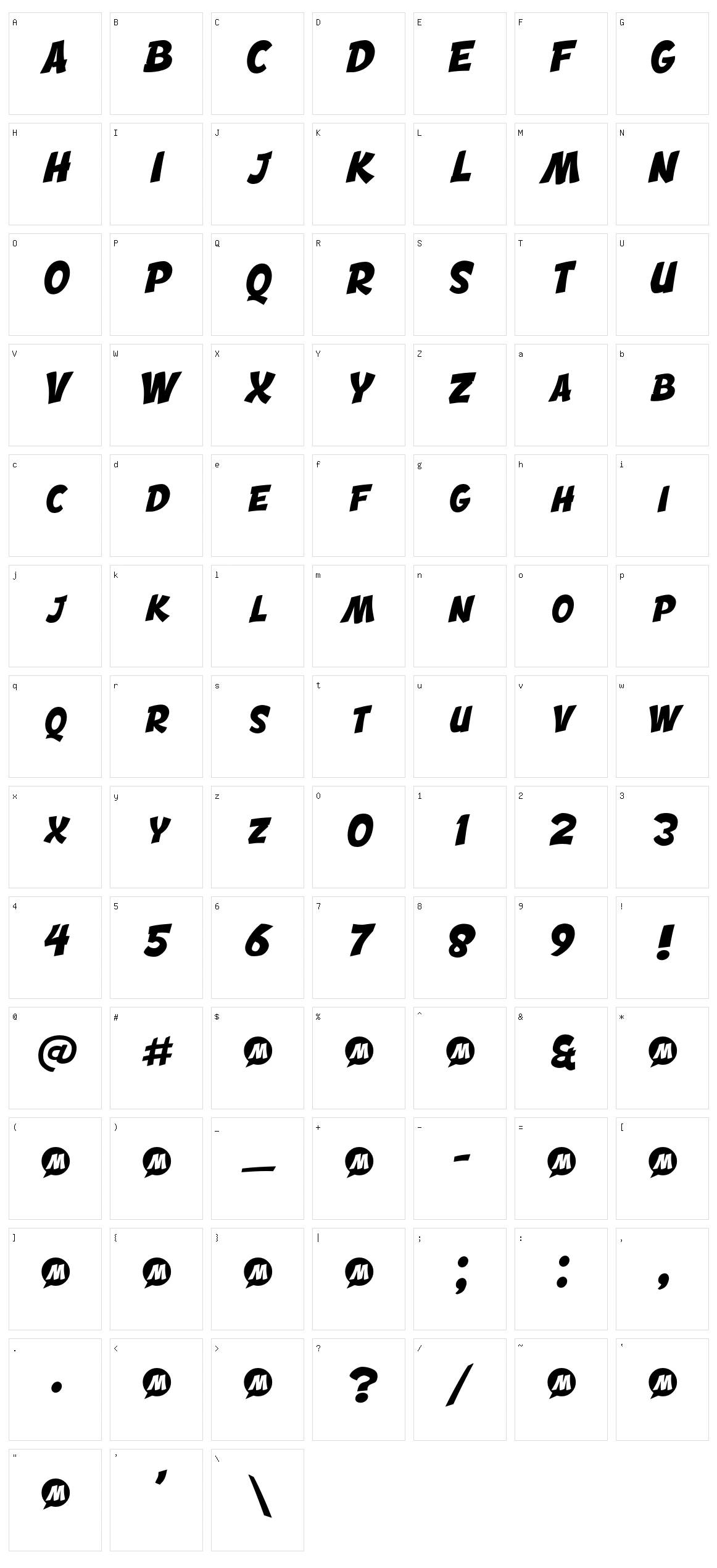 Engcomica Character Set
