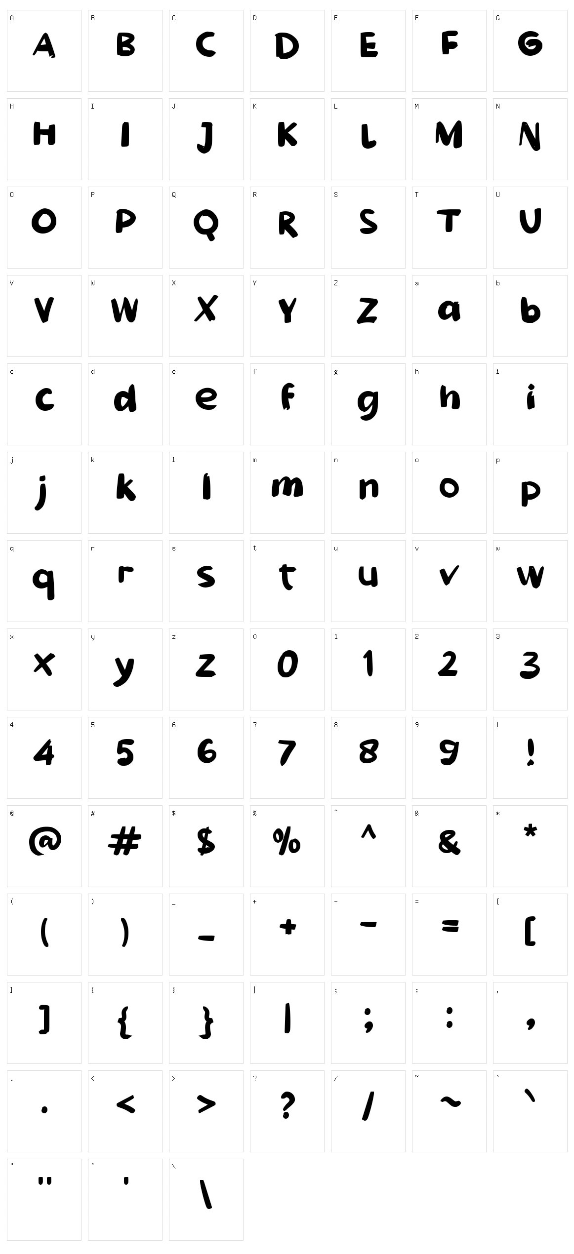 f Fowell Character Set