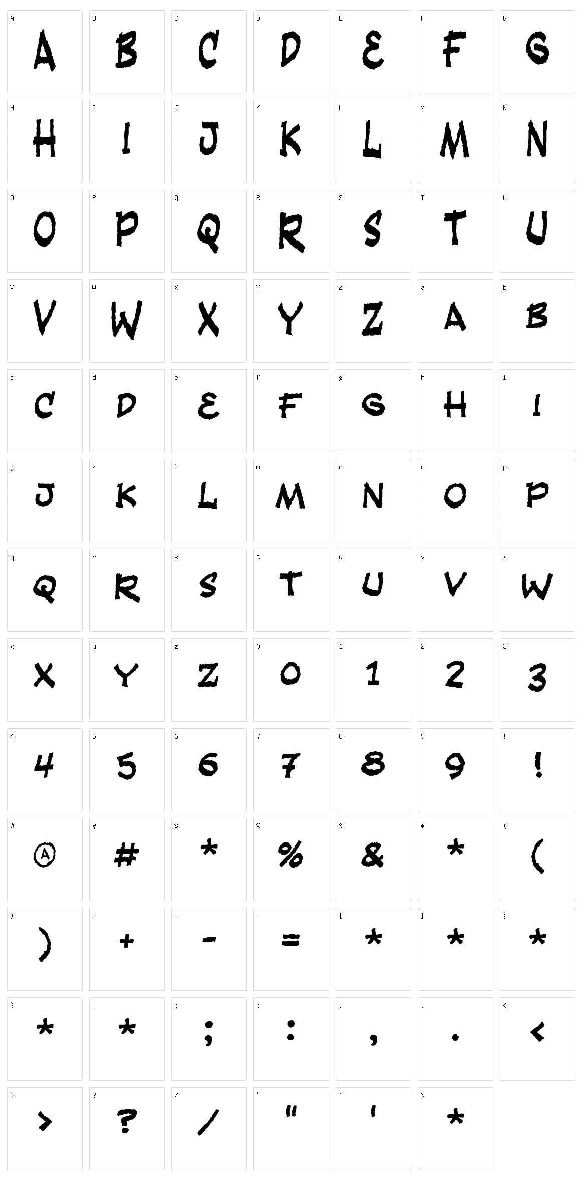 Fandango Character Set