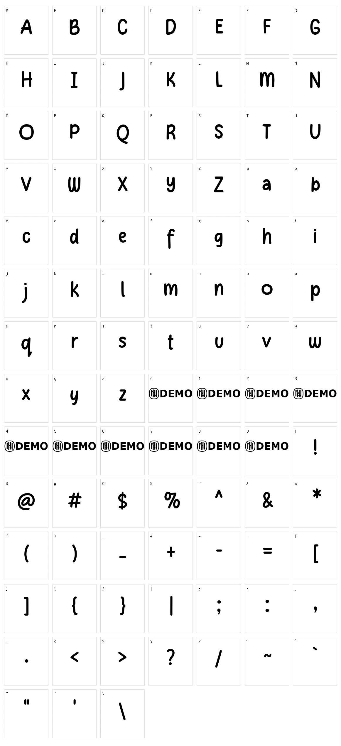 Featly Note Character Set