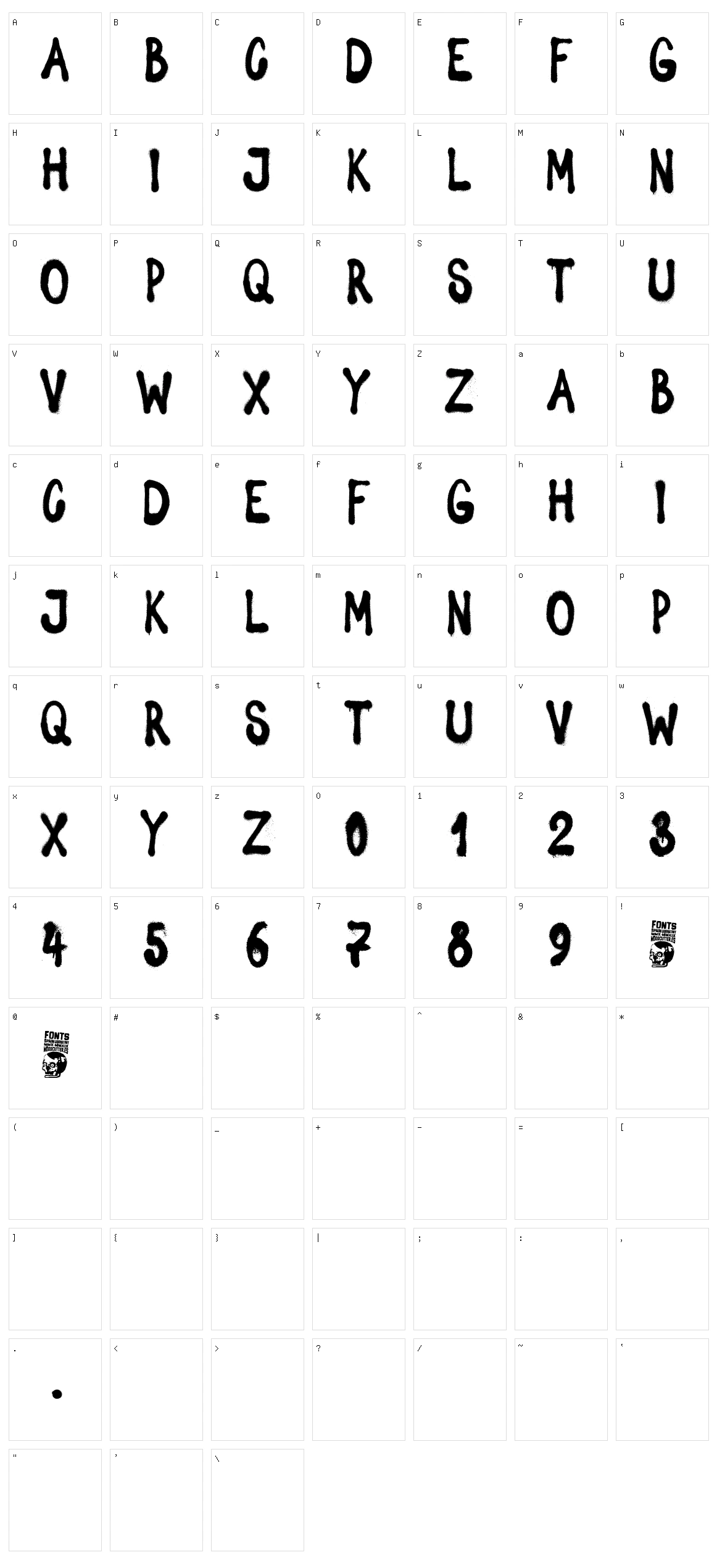 Spray Letters Character Set