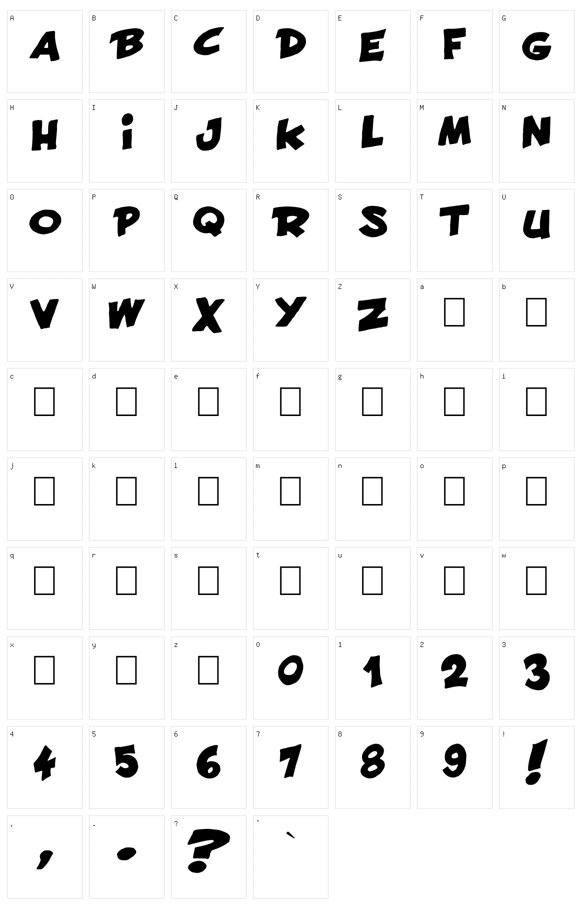 Francobelge Character Set