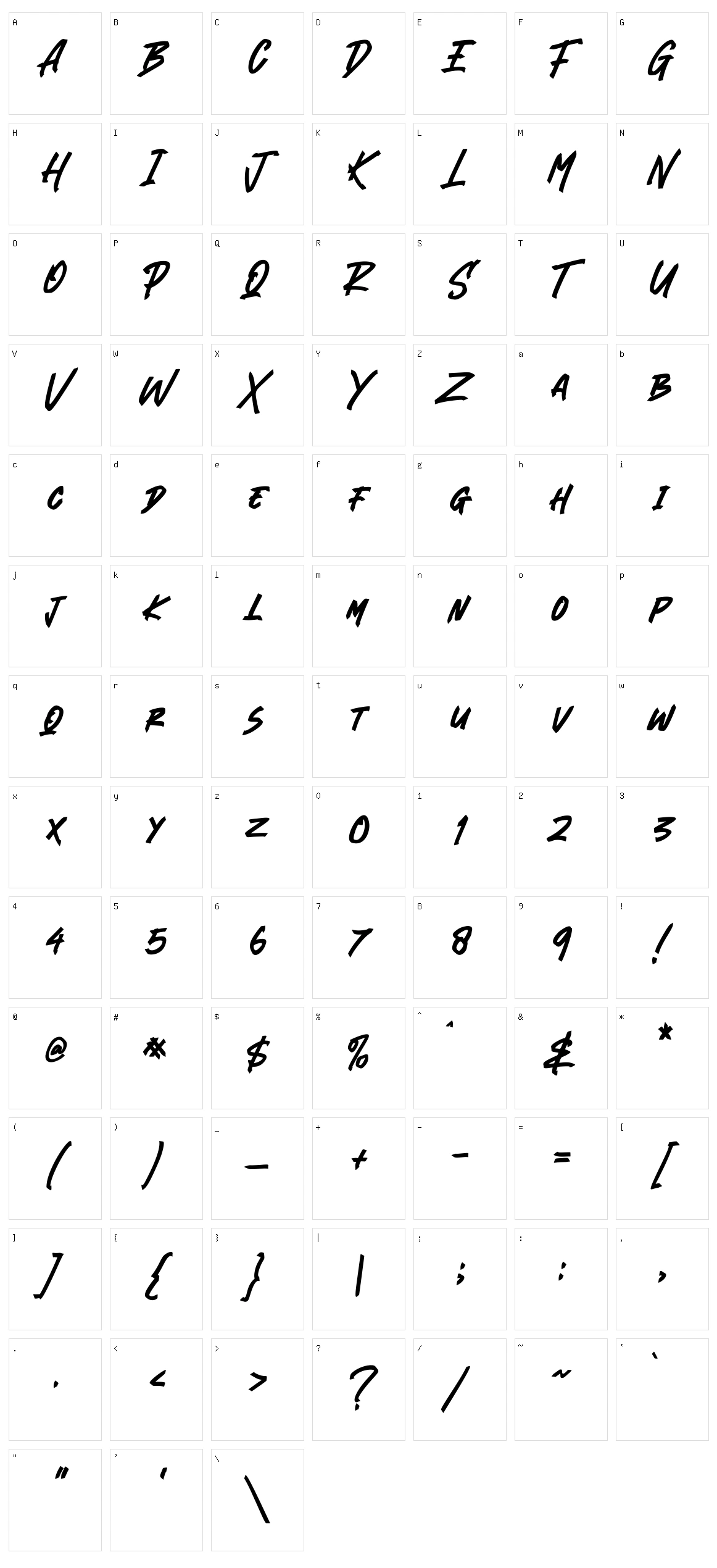 Blank River Character Set