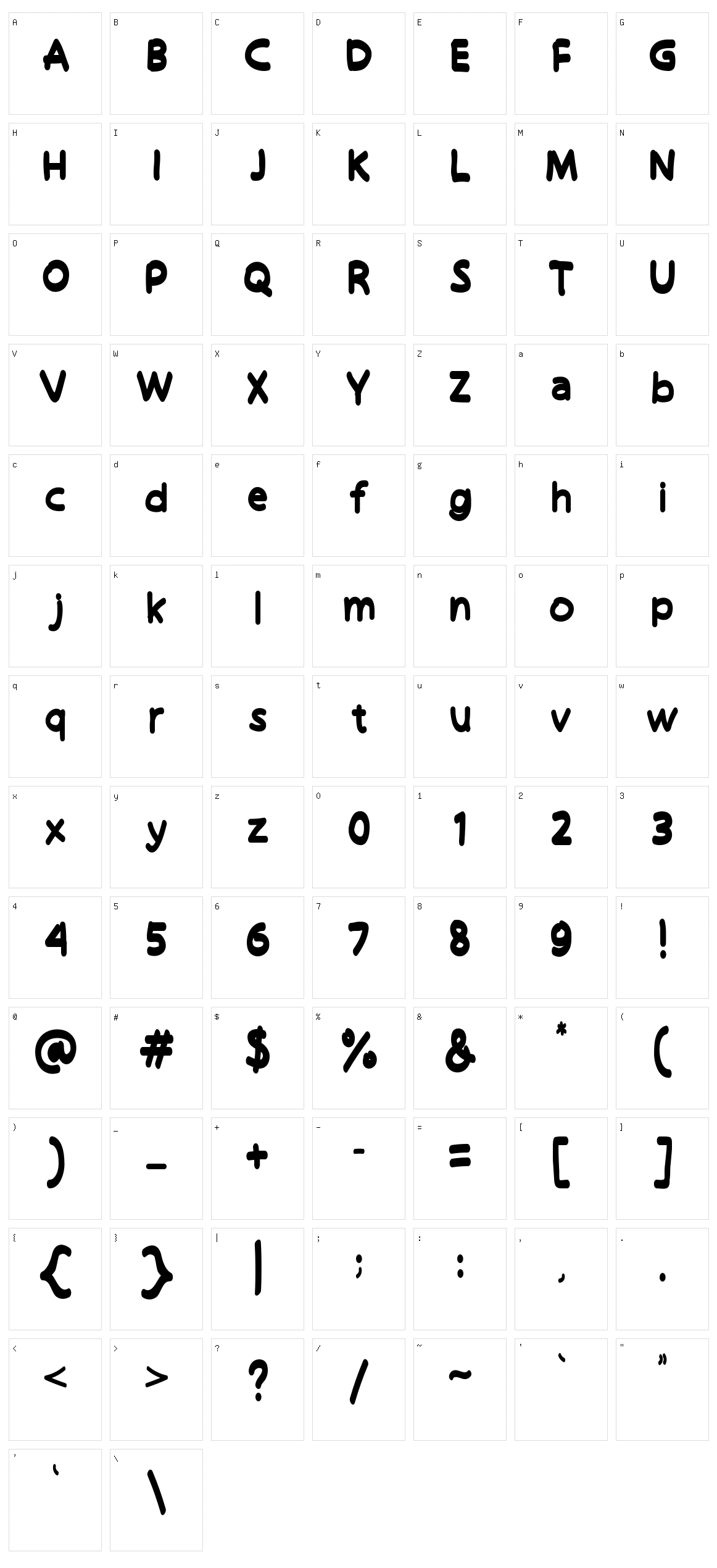 Funblob Character Set