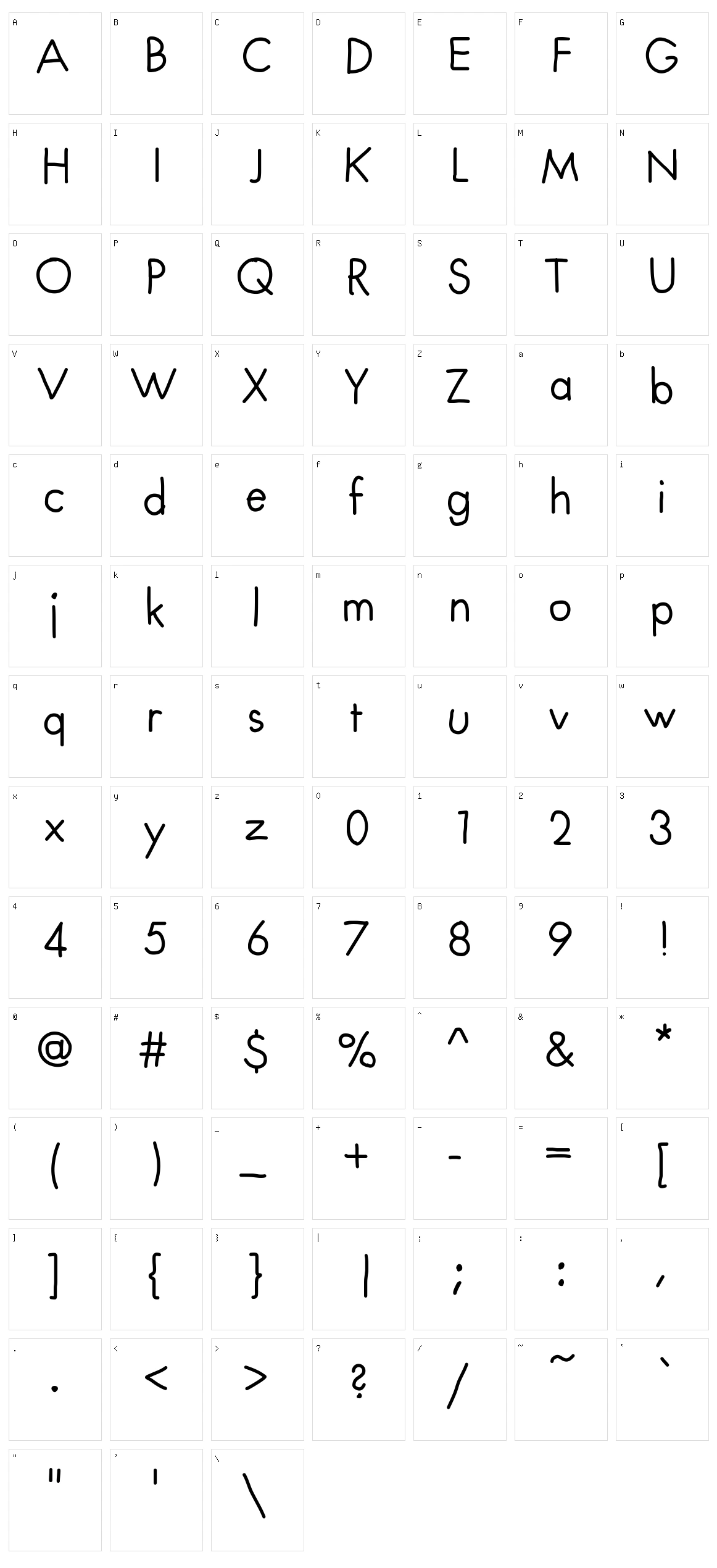 Futura Handwritten Character Set
