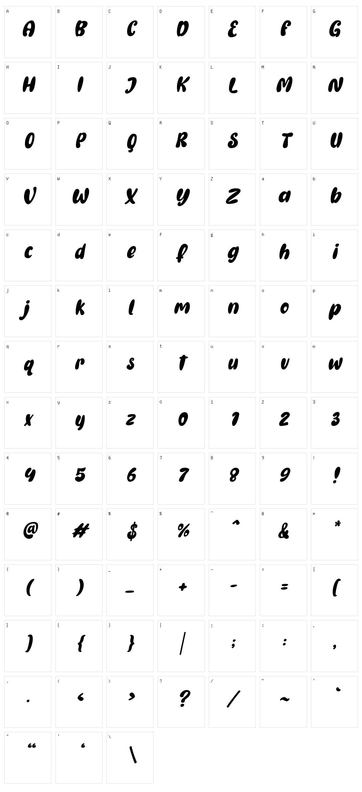 Gembool Character Set