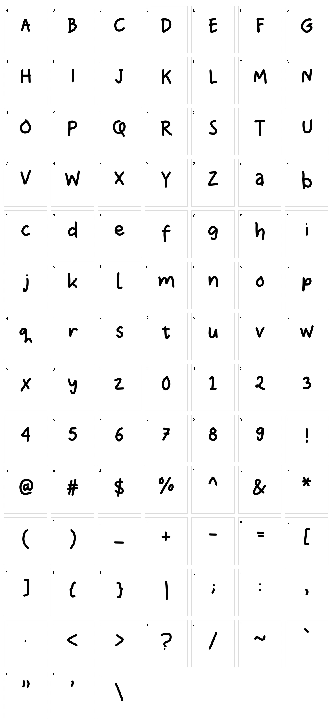 Gempita Character Set