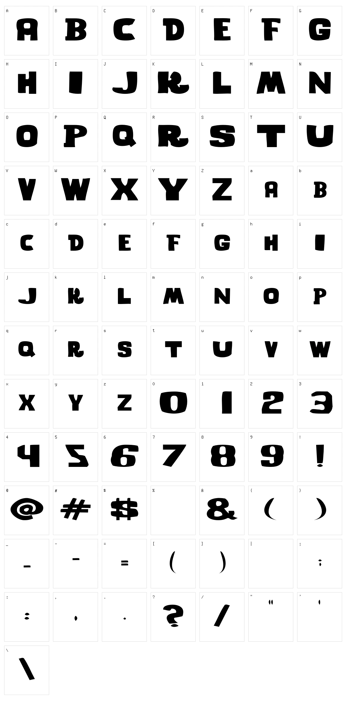 Ghost Words Character Set