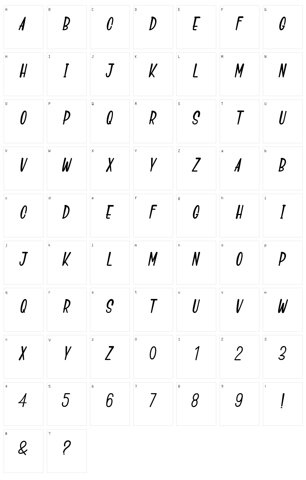 Go Speeds Character Set