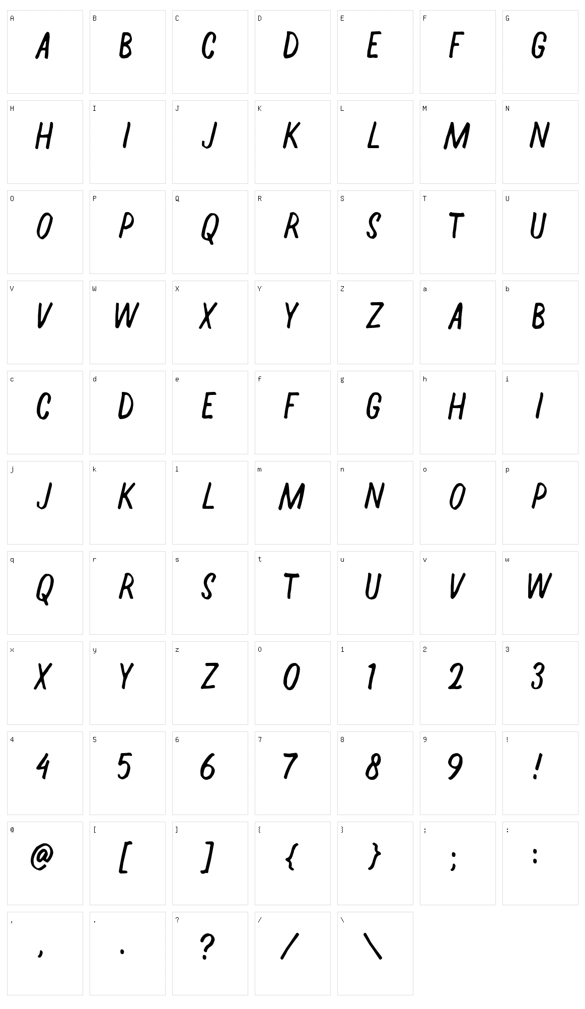 Halfway Character Set