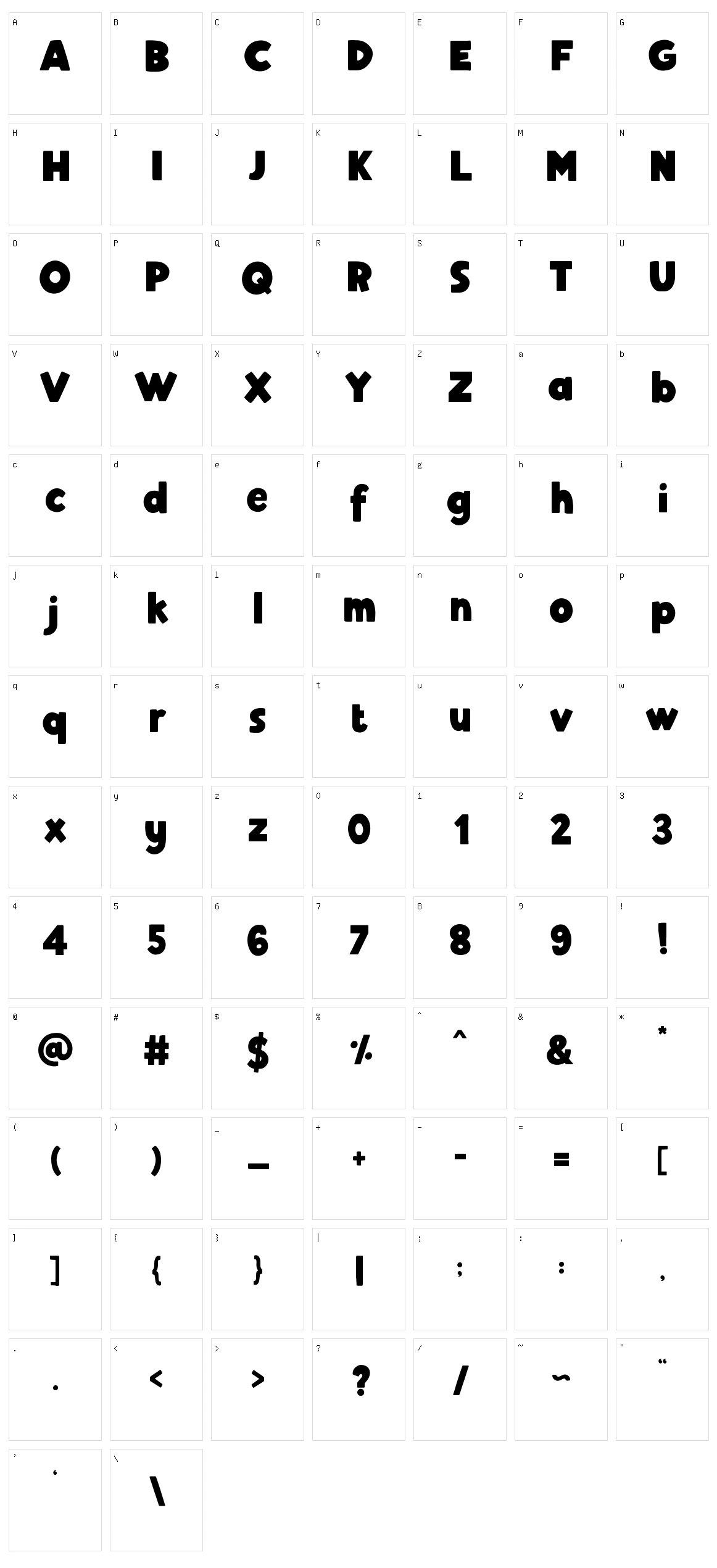 Hamberger Character Set