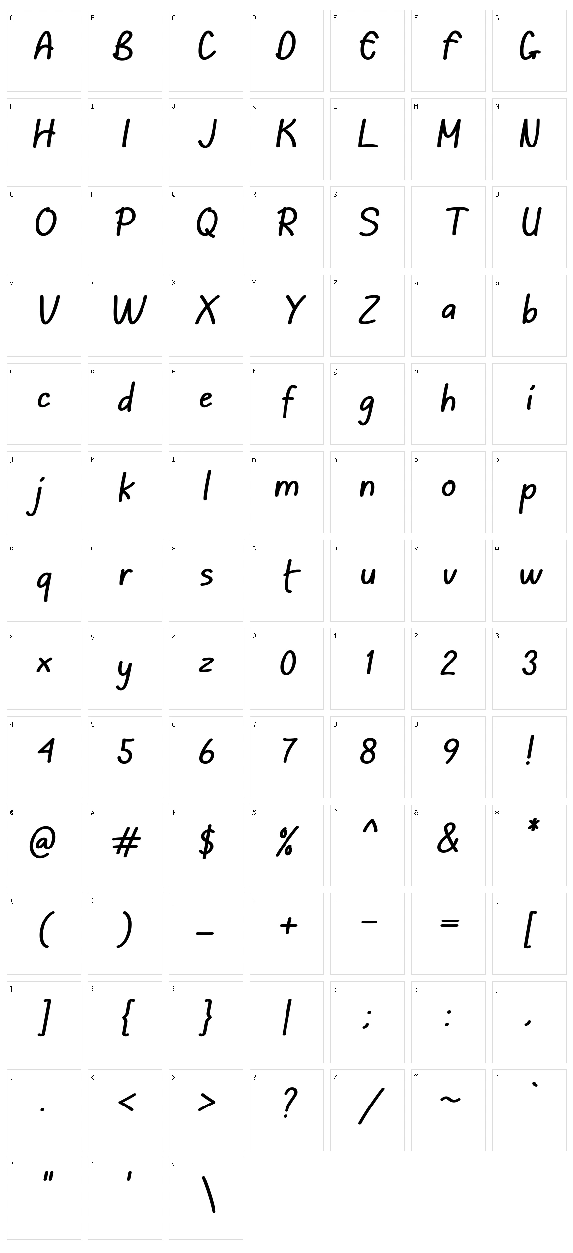 Hambu Radul Character Set