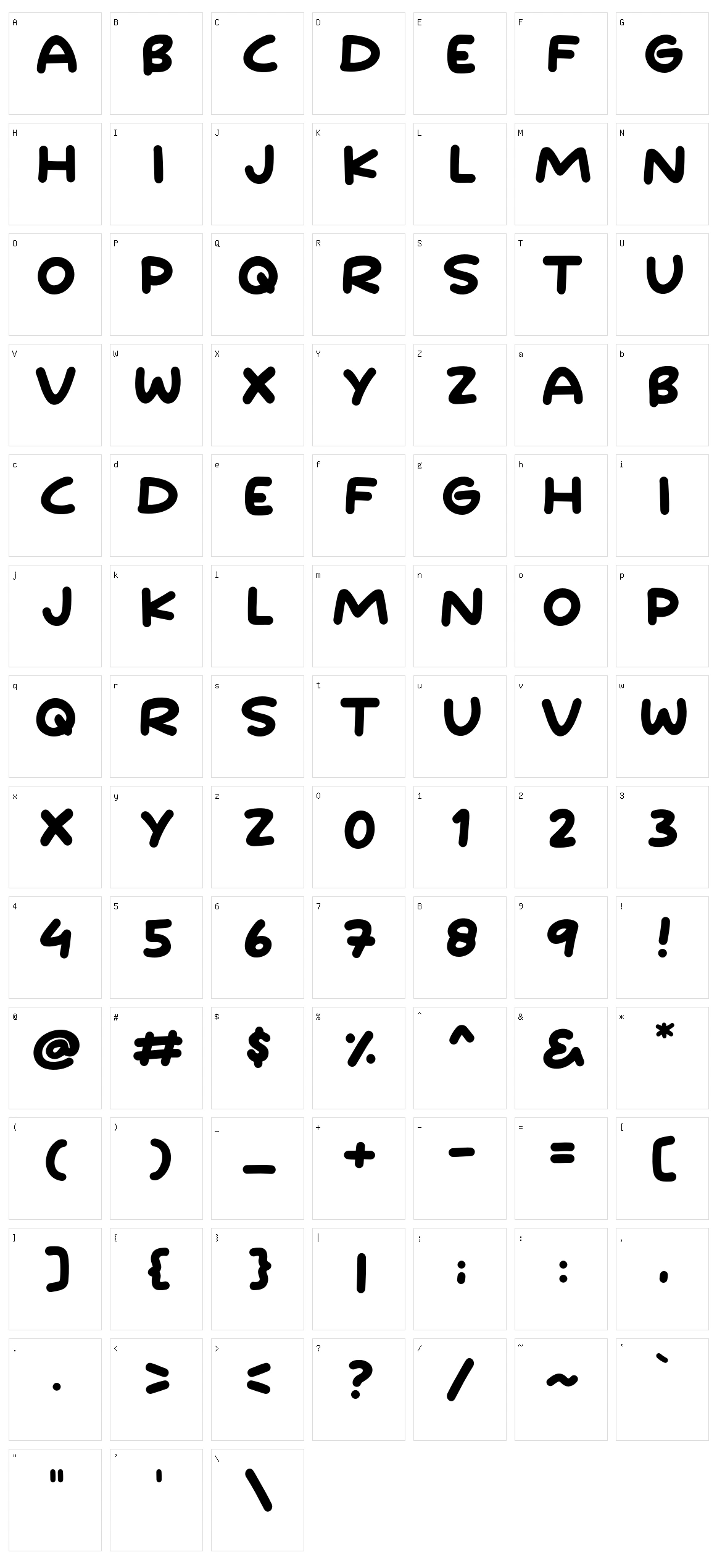 Handgoal Character Set