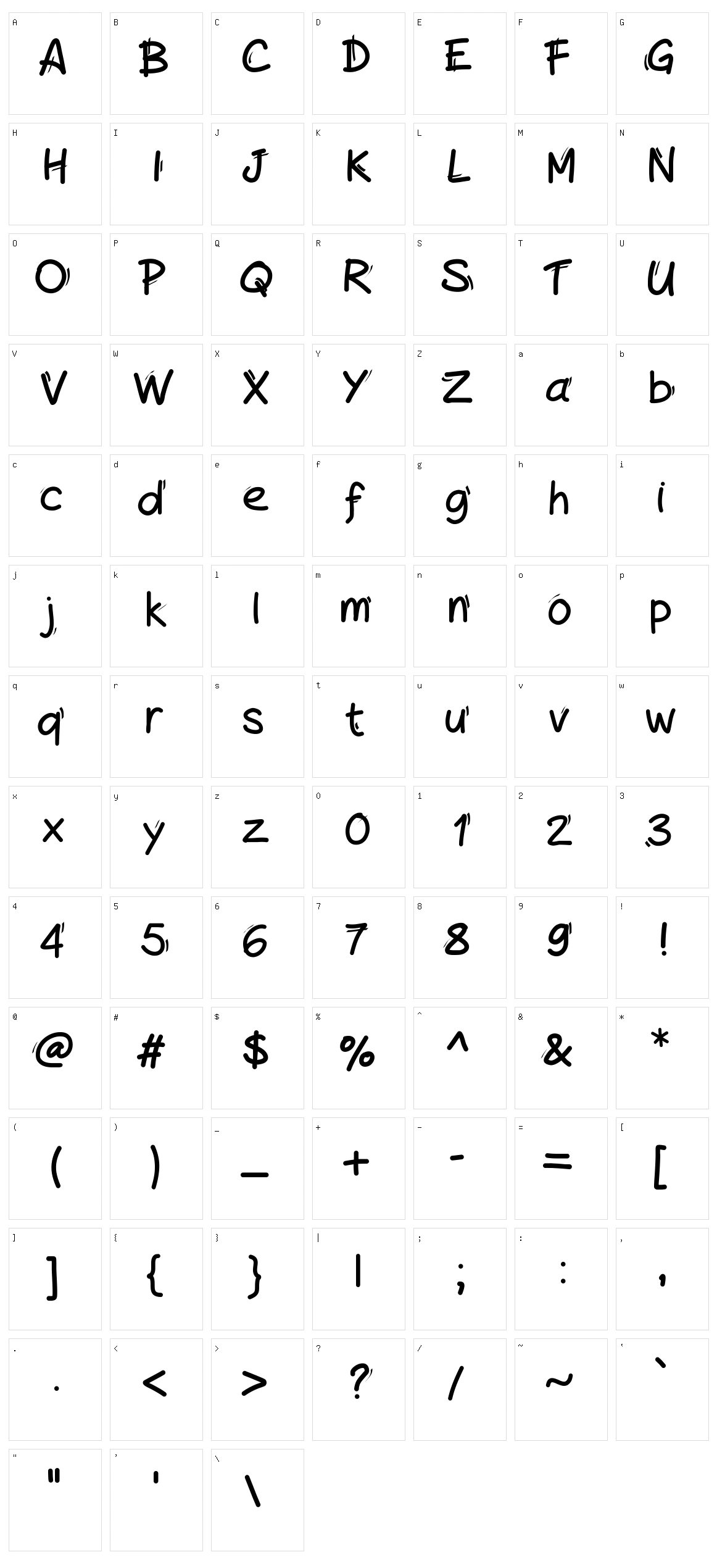 Handylined Character Set
