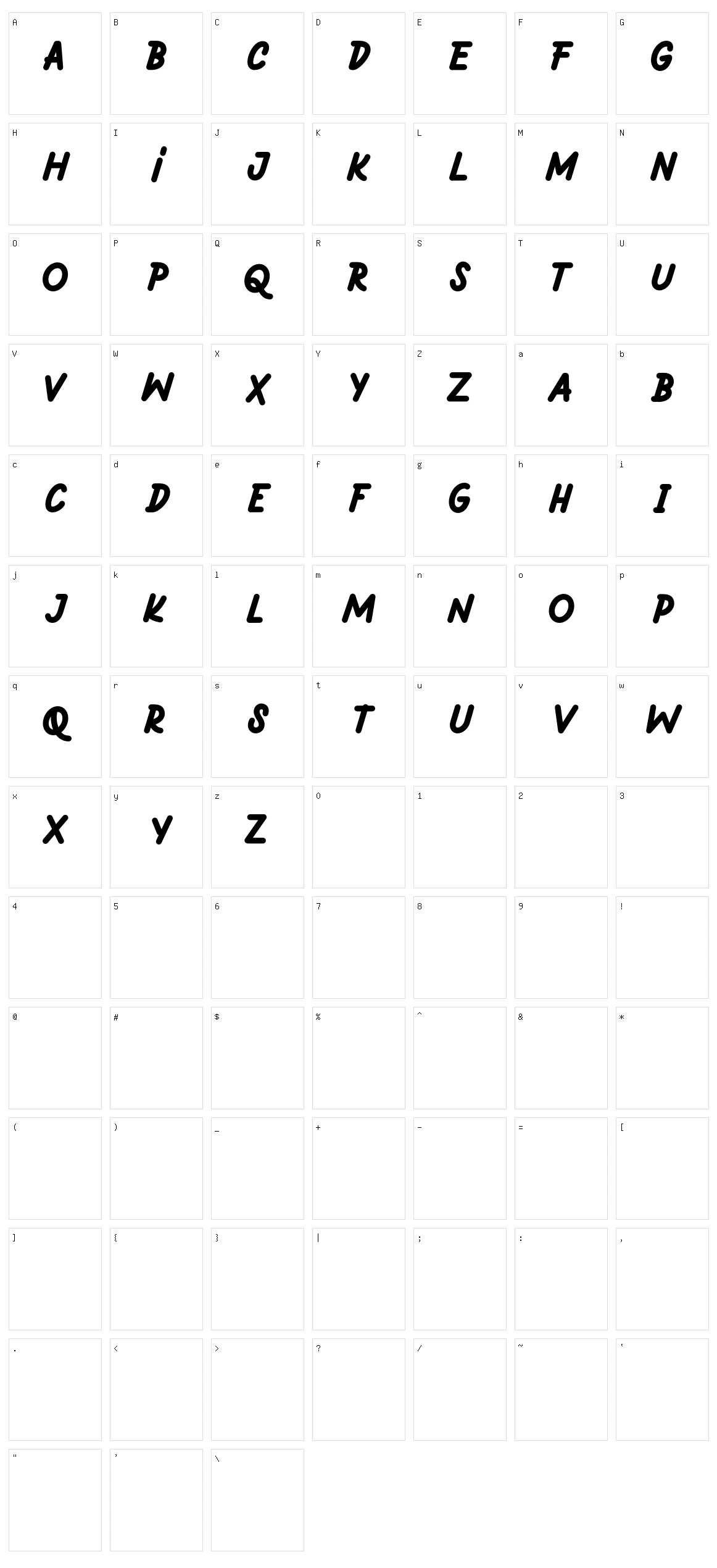 Hantari Character Set