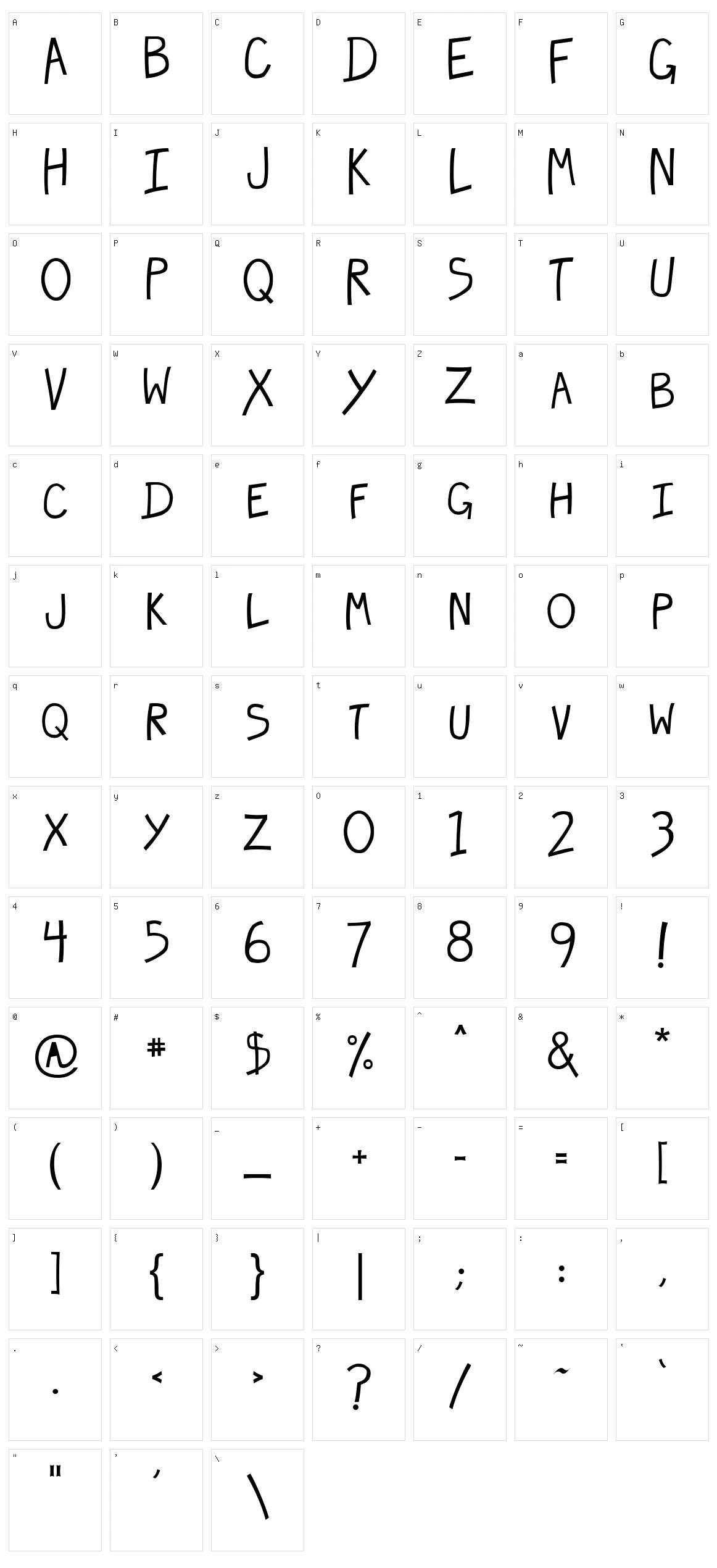 Hecubus Character Set