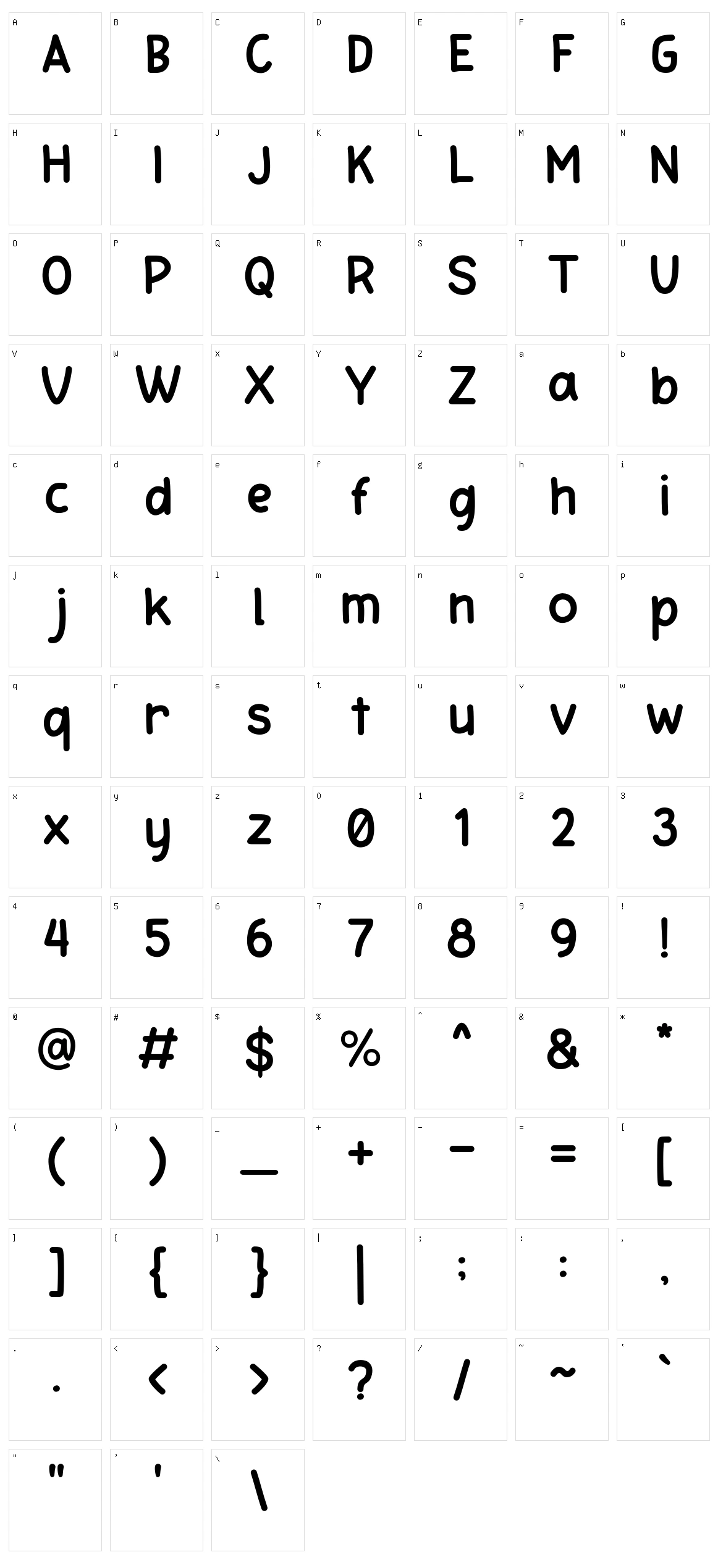 Holaholo Character Set
