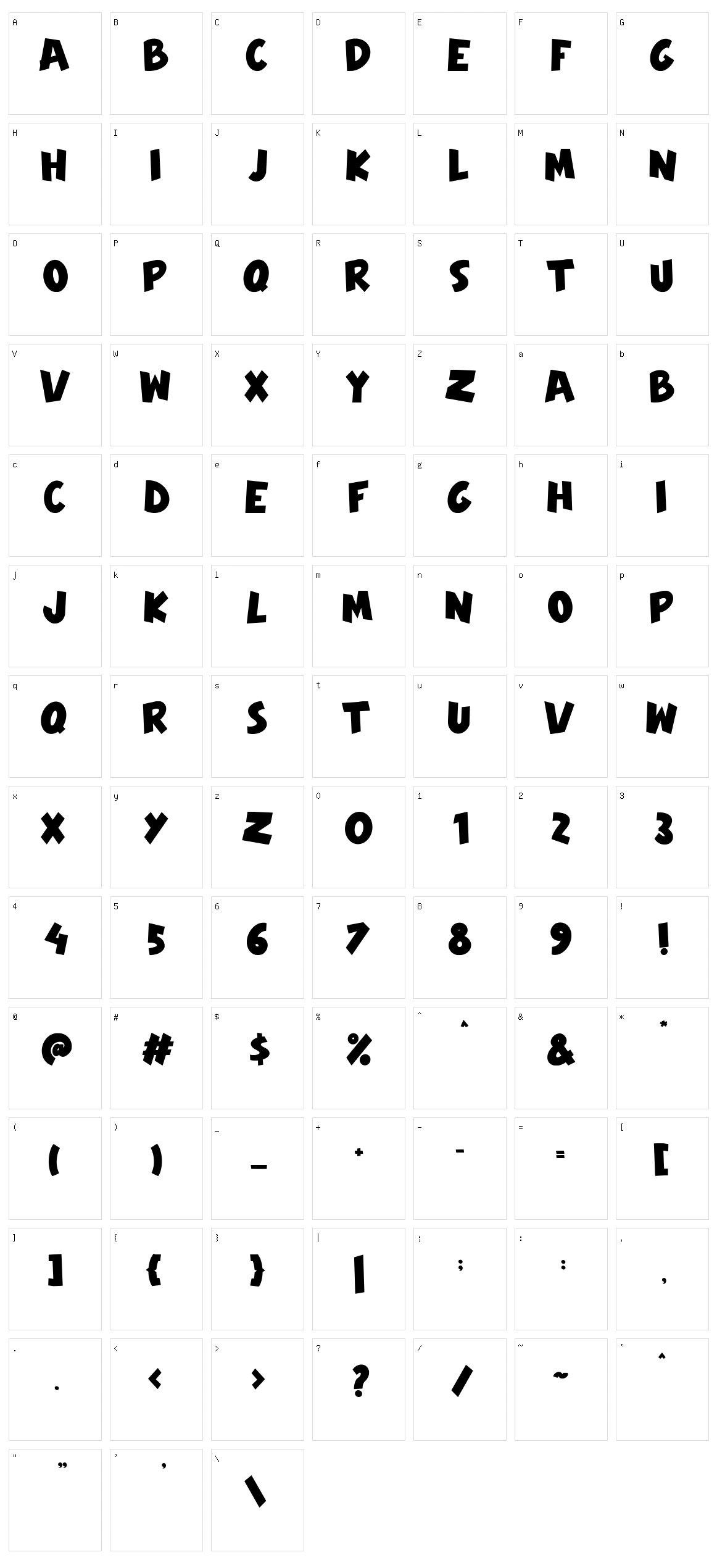 Hollow Space Character Set