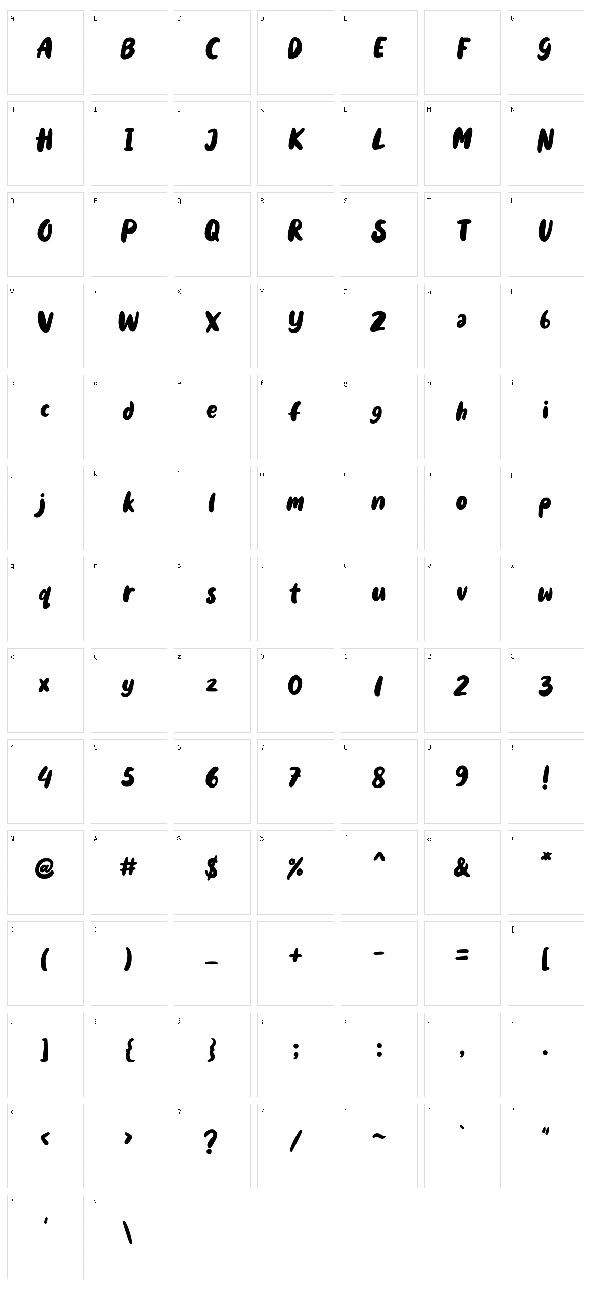 Holyfat Character Set