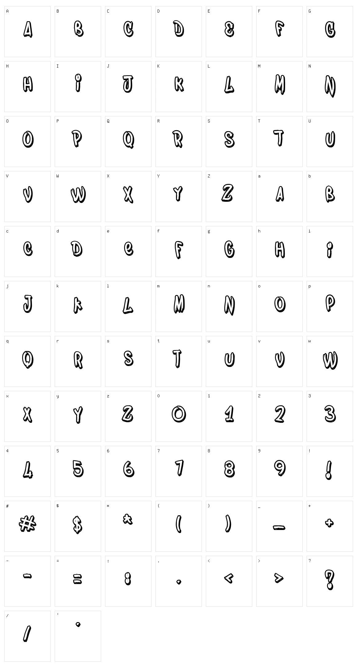 Bombing Character Set