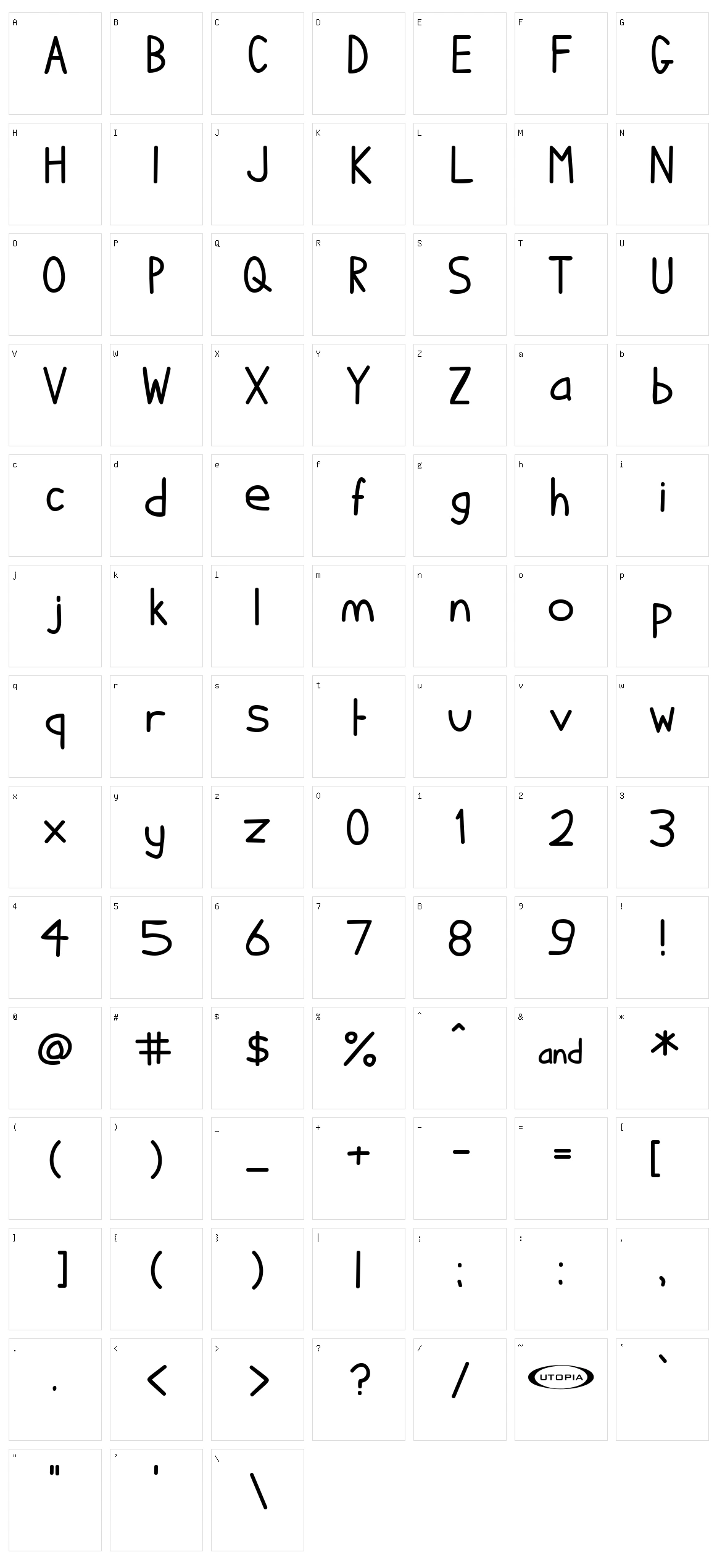 I hate Comic Sans Character Set