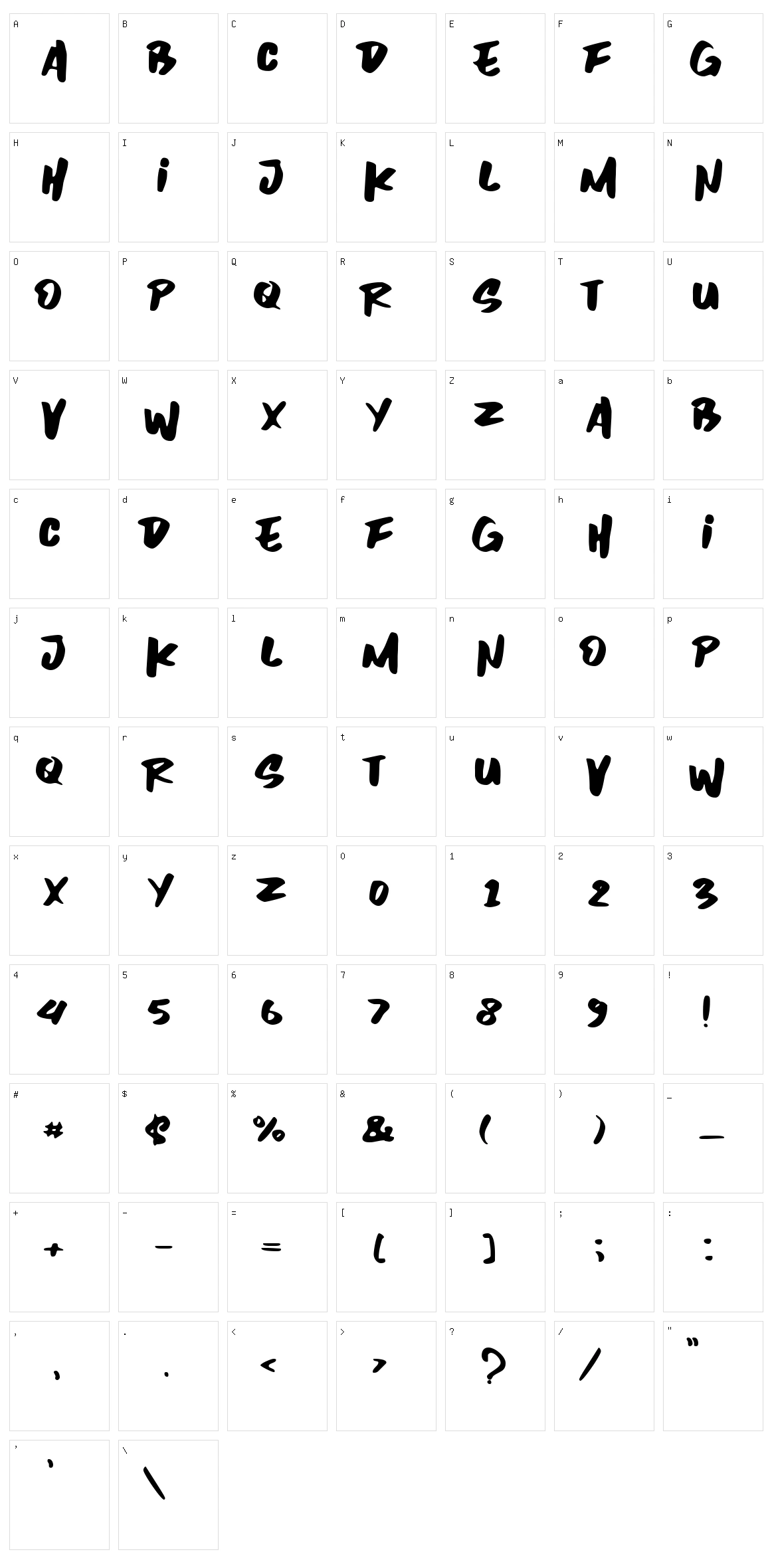 Inzomniac Character Set