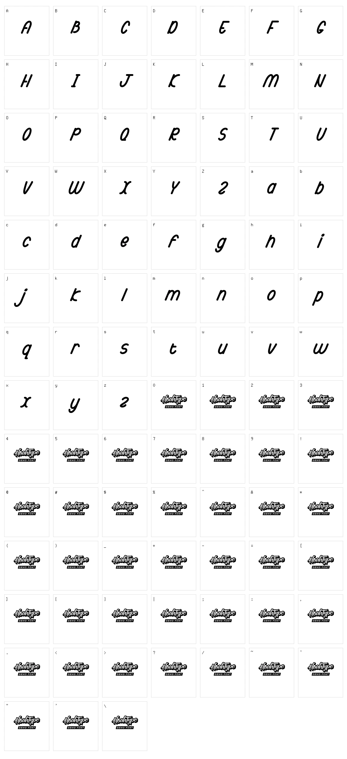 Jackstay Character Set