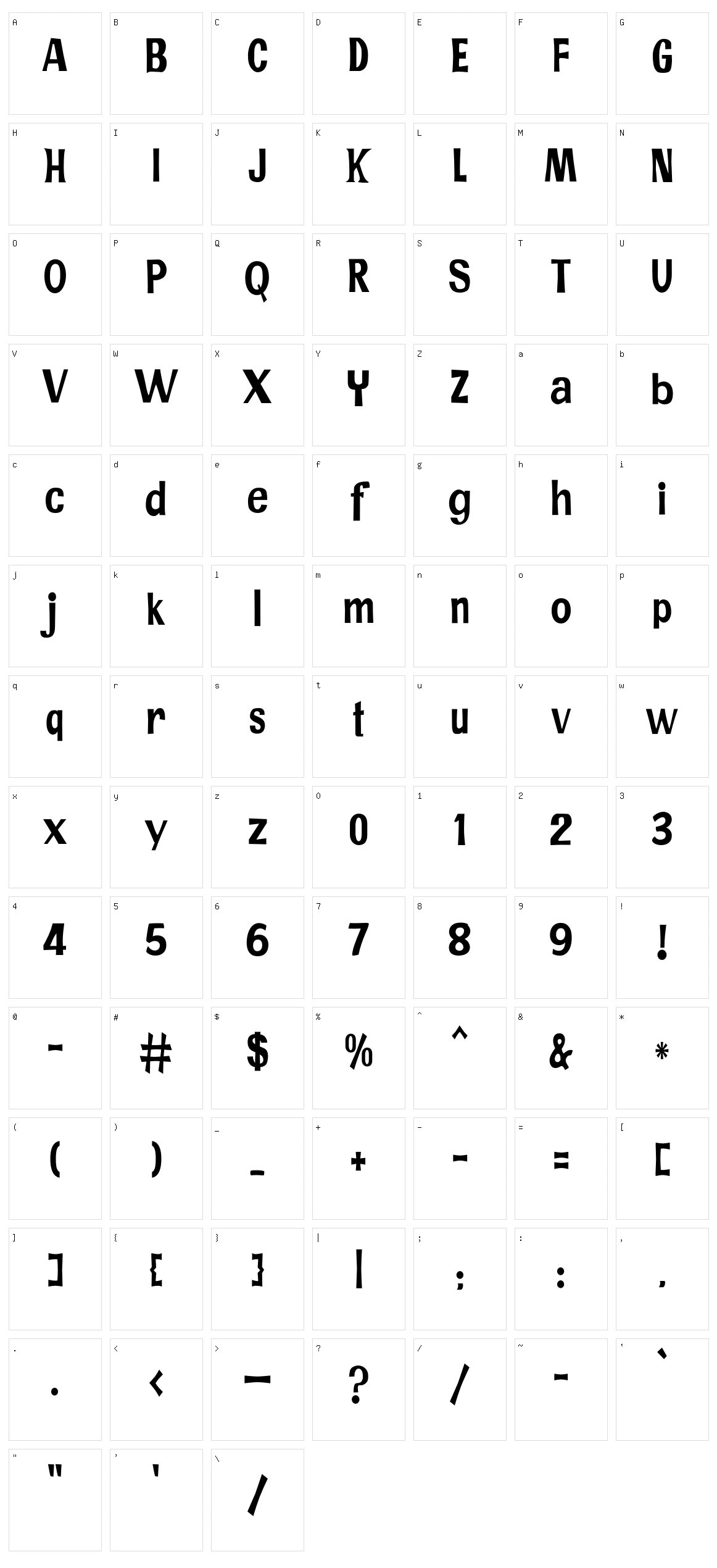 JMH PR Character Set