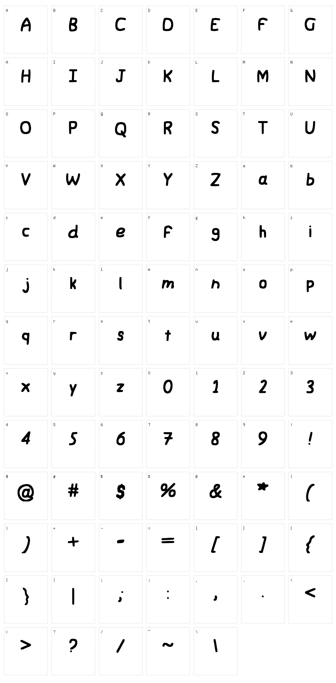 JWerd Character Set