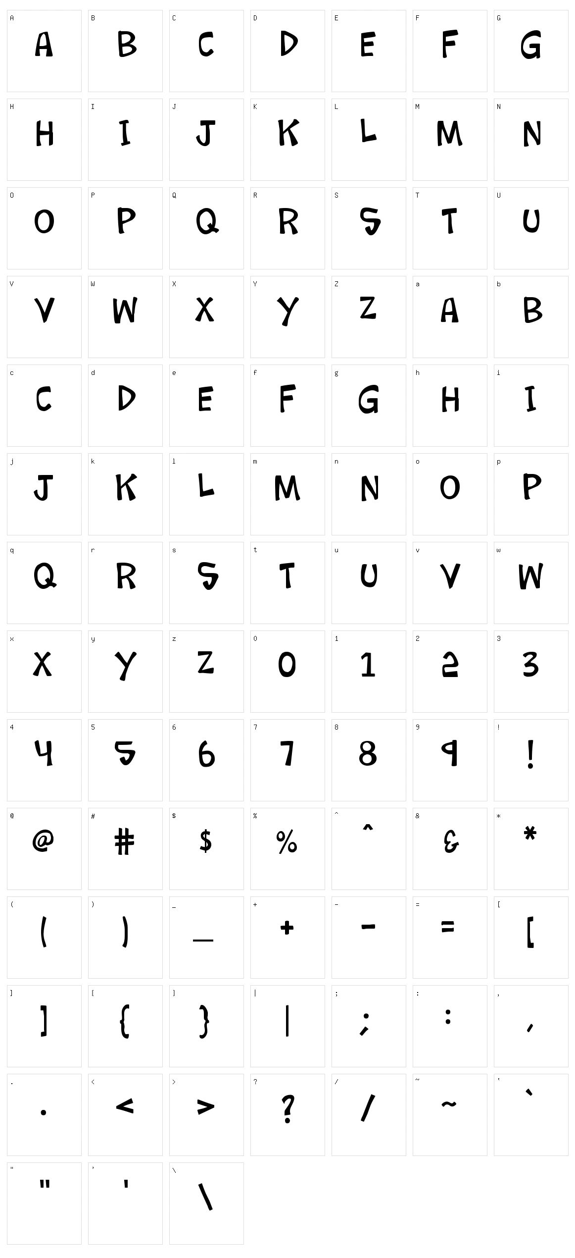 K26 Lorem Ipsum Character Set