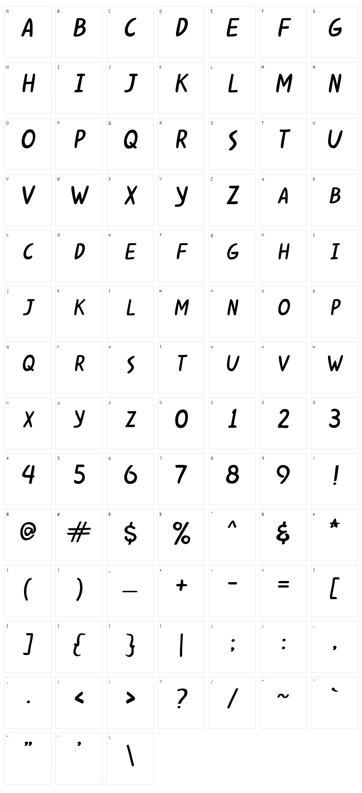 Kabuh Rivs Character Set