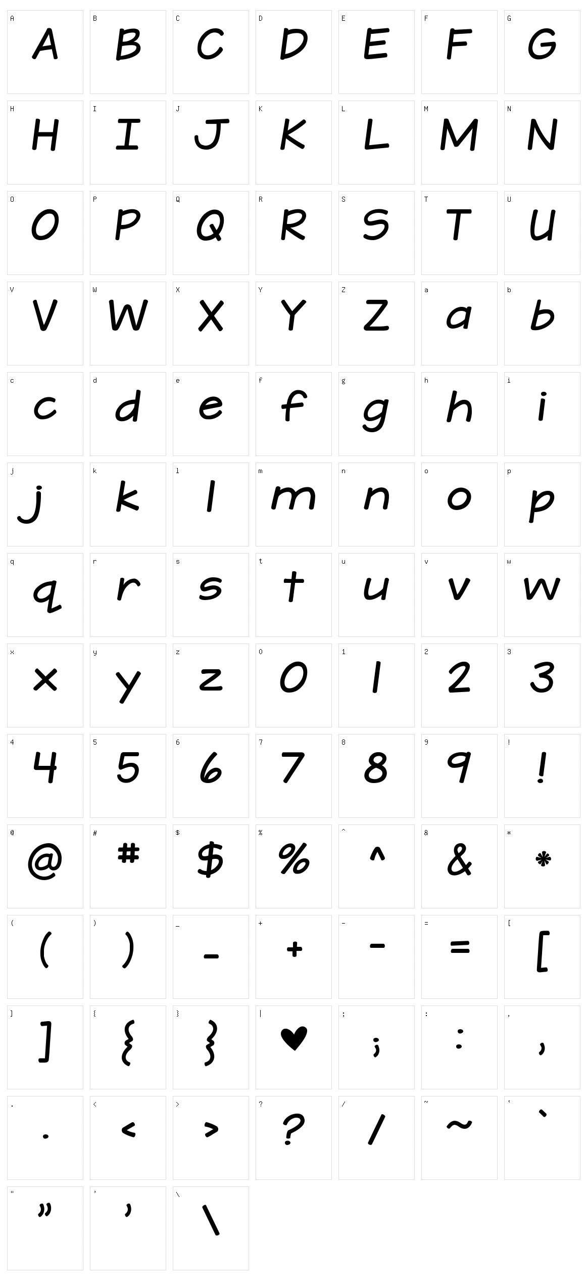 KG A Teeny Tiny Font Character Set