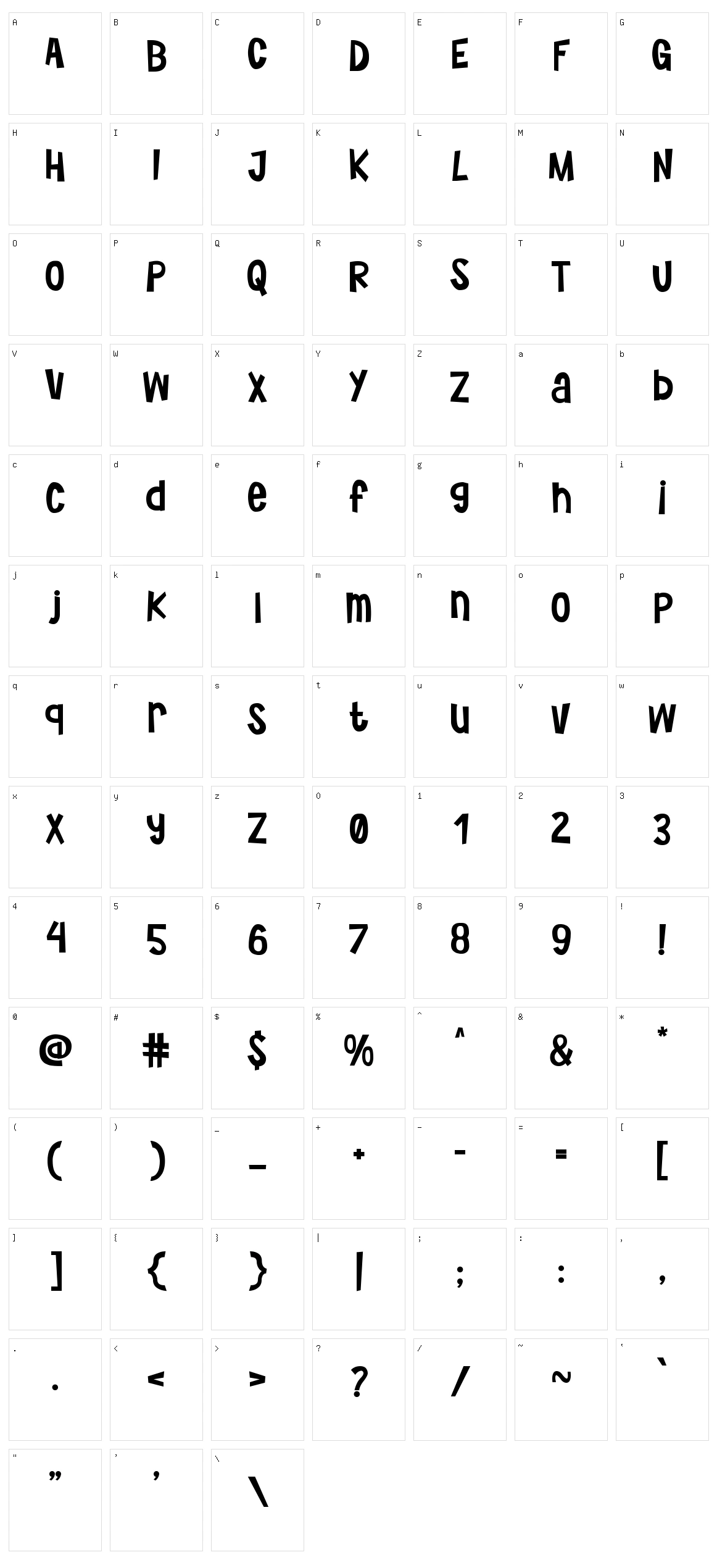 Klasikap Character Set
