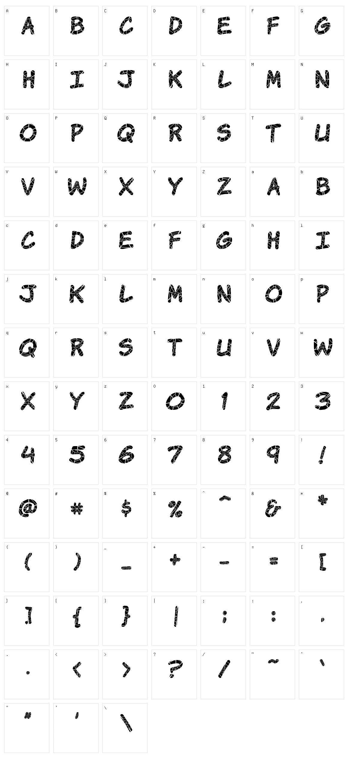 Komika Krak Character Set