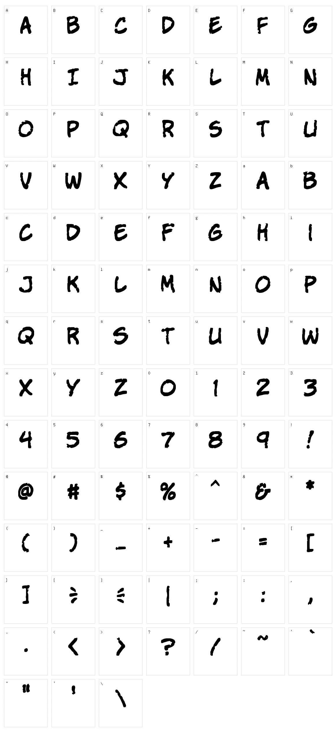 Komika Parch Character Set
