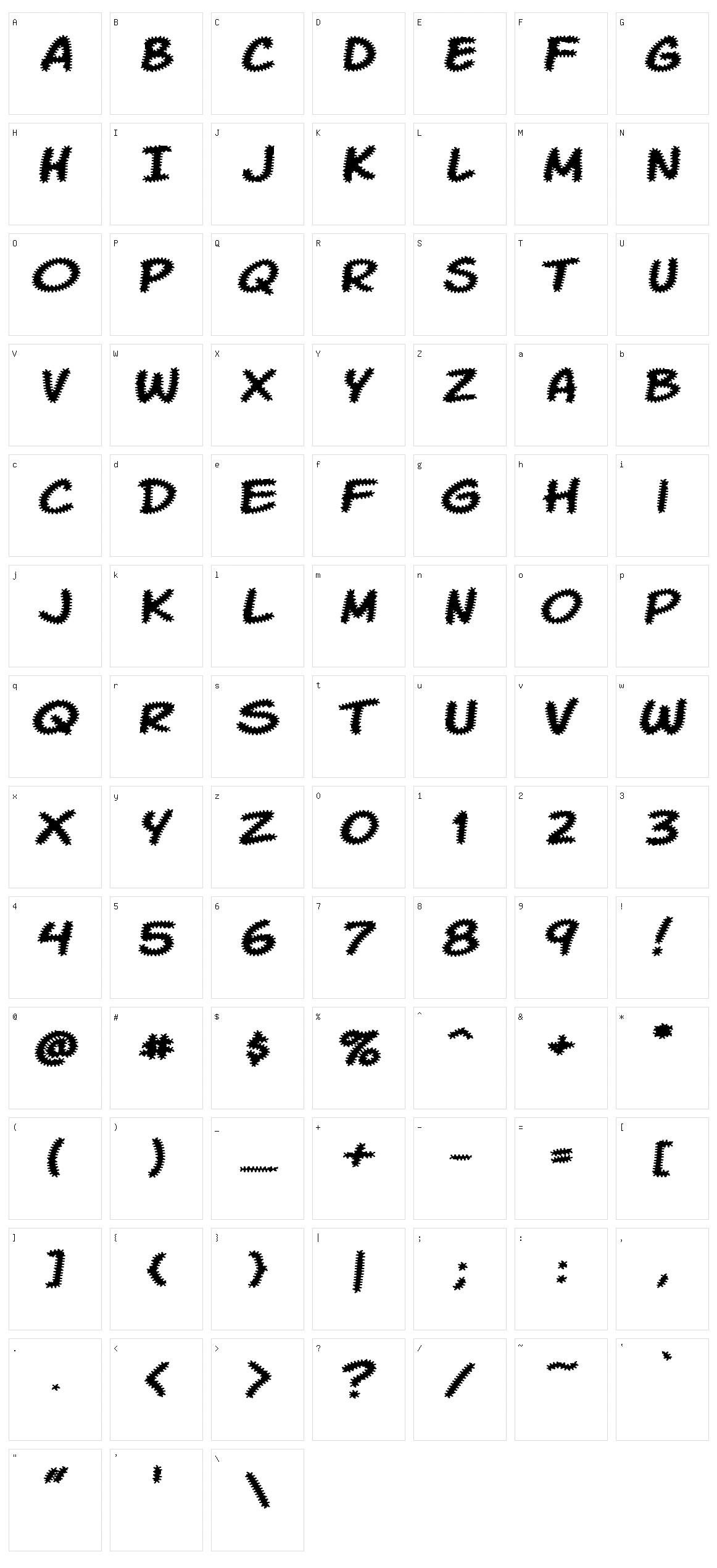 Komika Tread Character Set