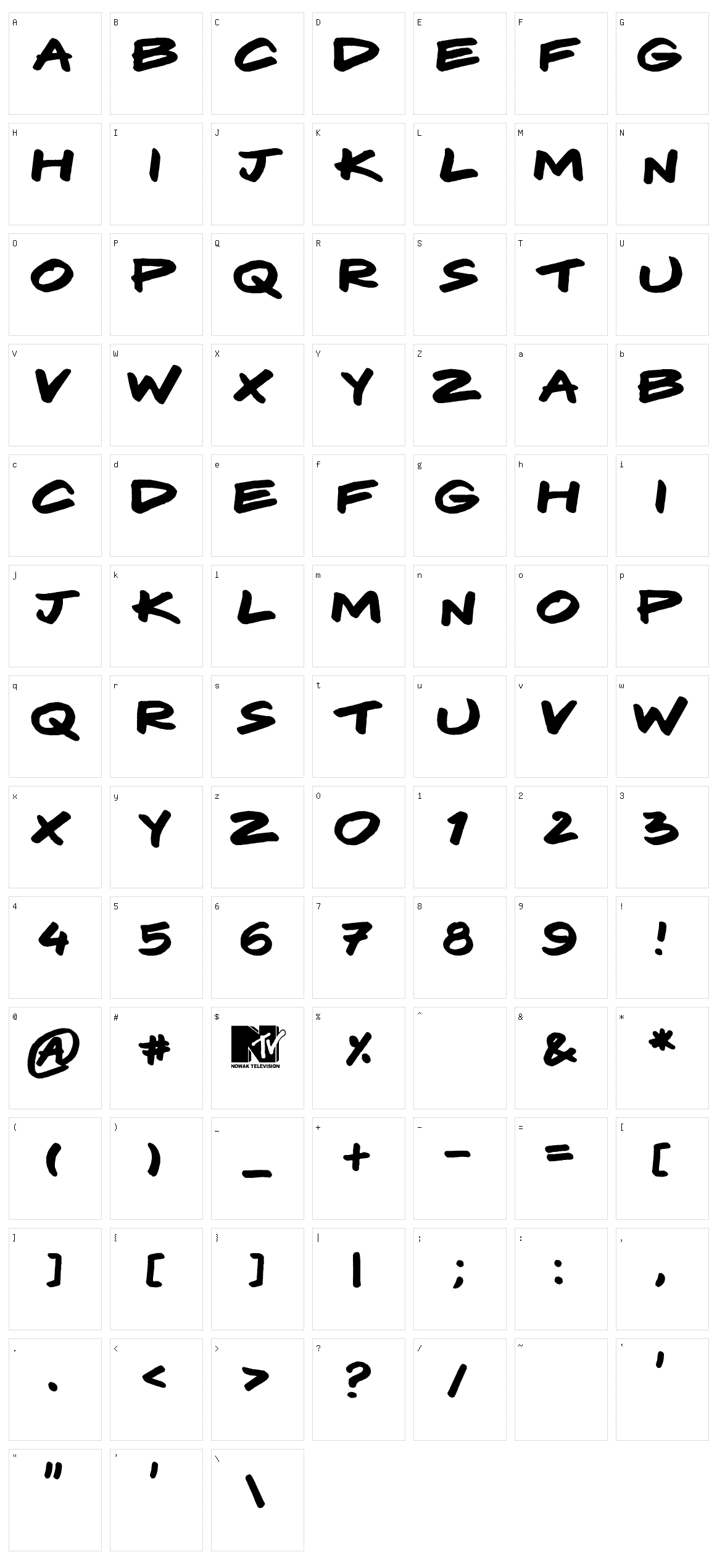 Komix Character Set