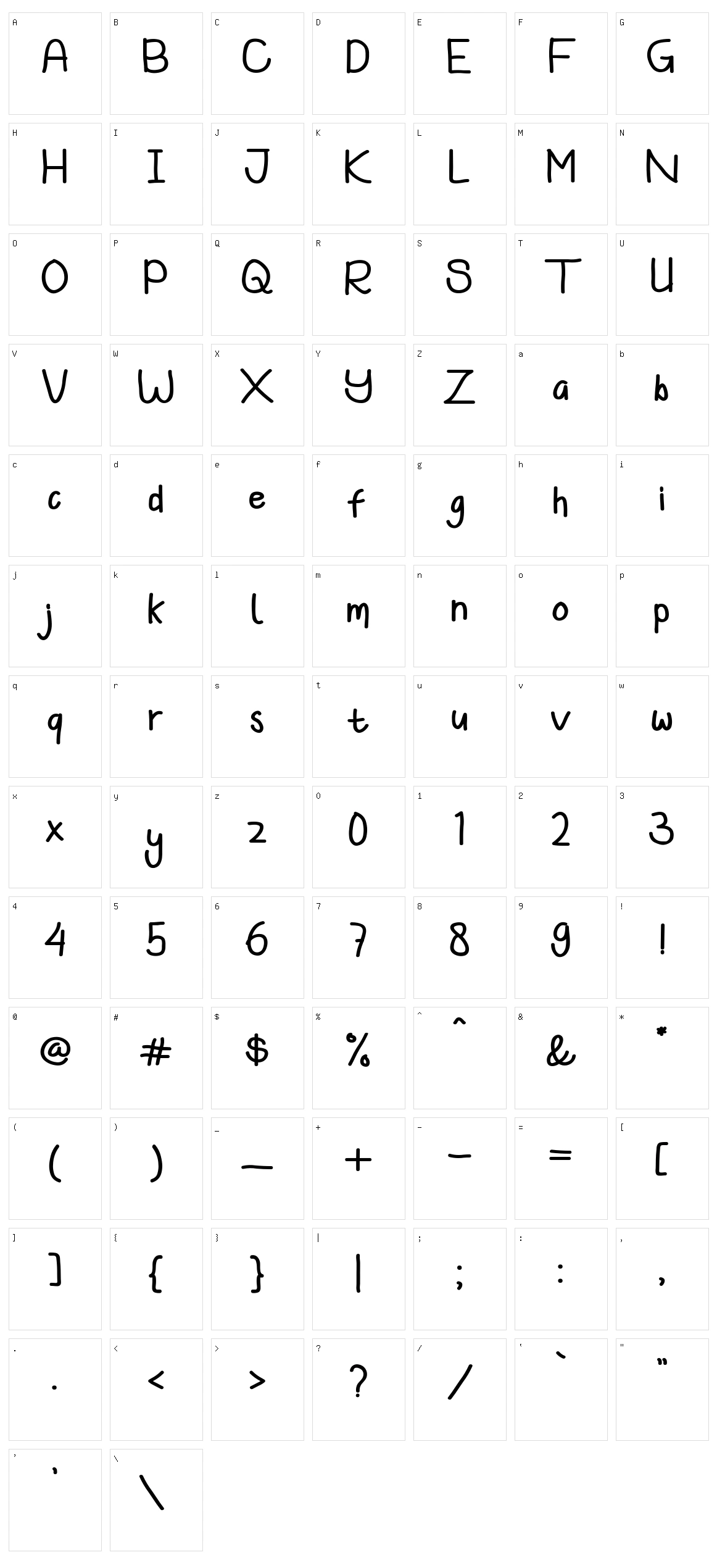 Koowalsky Character Set