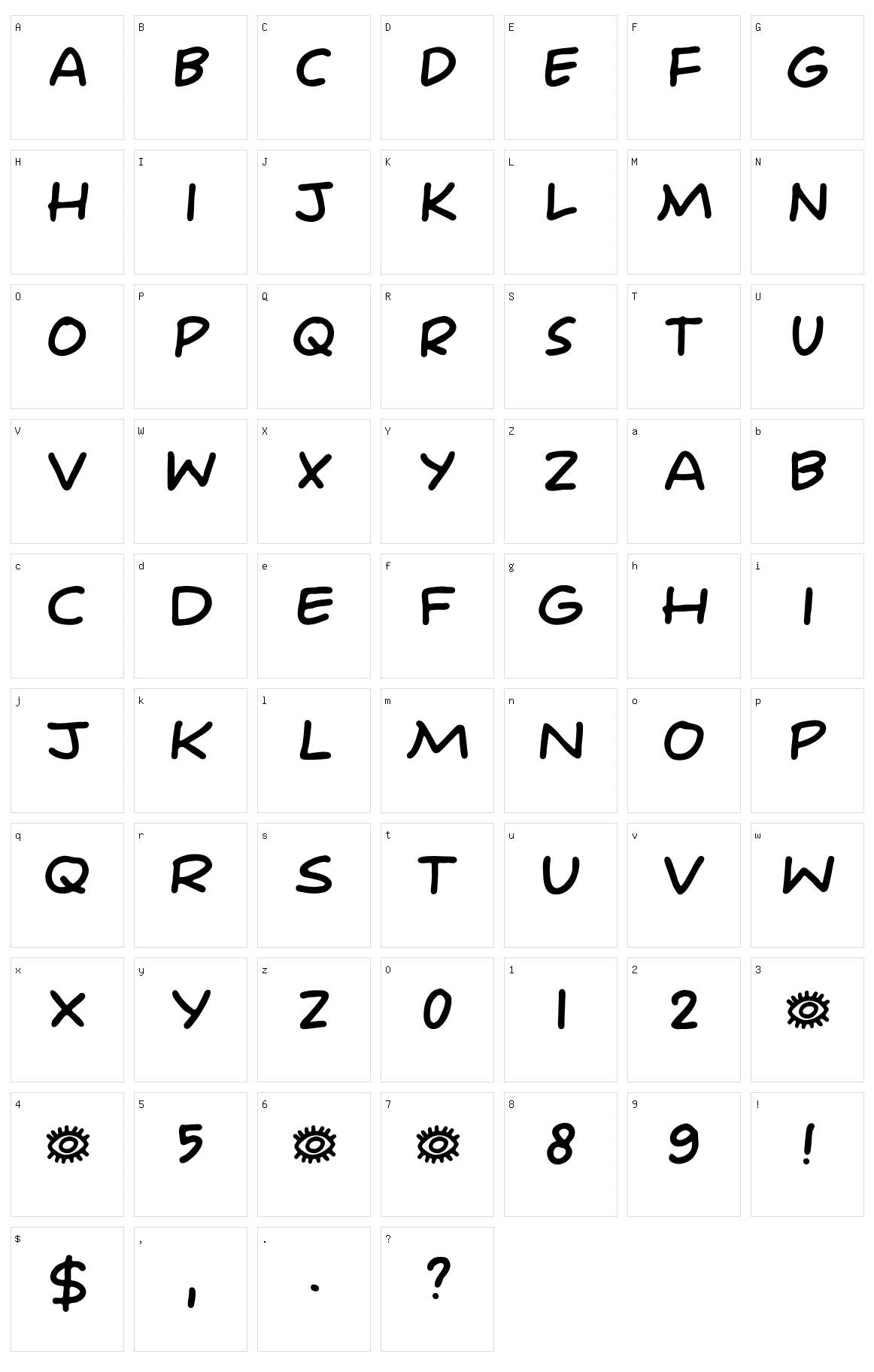 Laser Vision Character Set