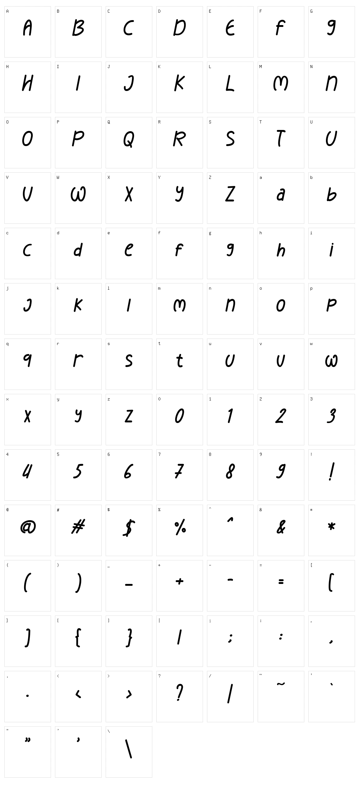 Latte Brown Character Set