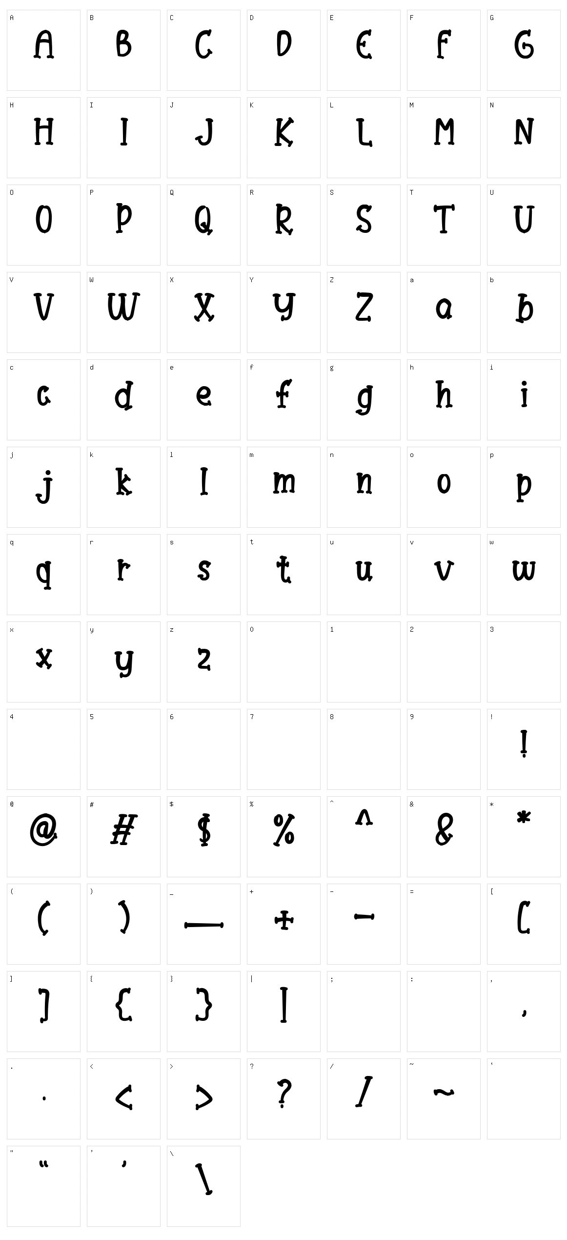 Light Brown Character Set