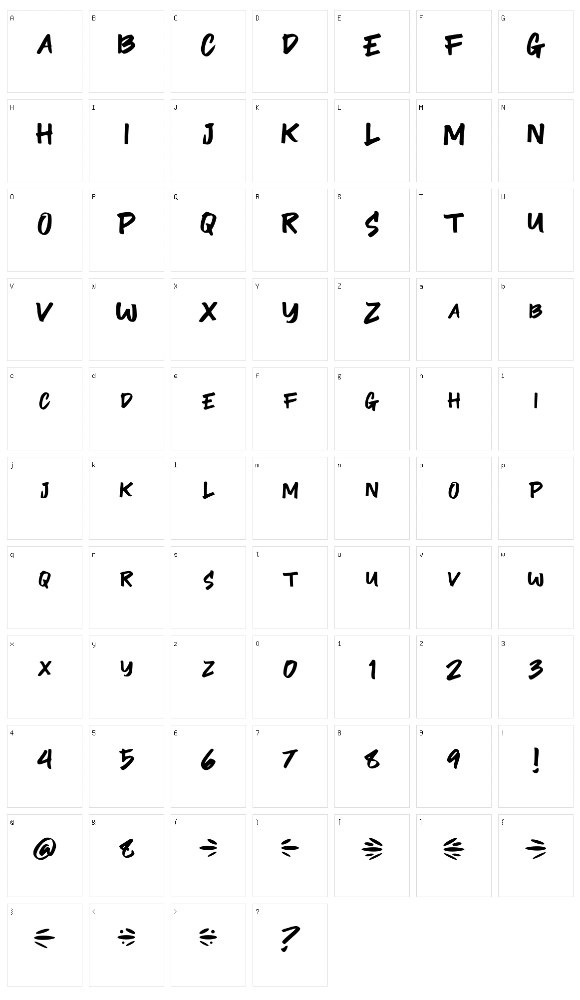 LingLengLang Character Set